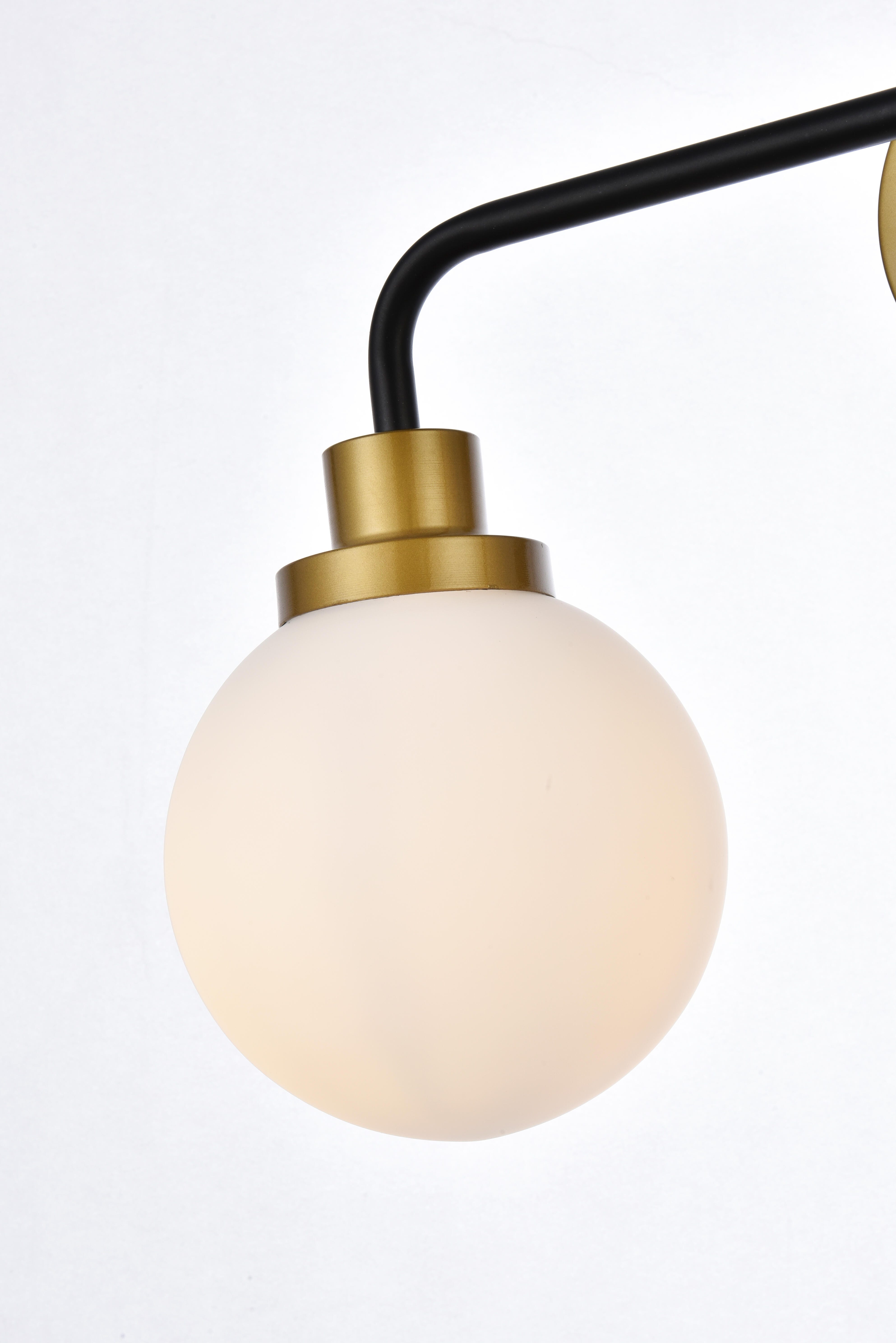 Hanson 4 Lights Bath Sconce In Black With Brass With Frosted Shade, Black/Brass/Frosted, large