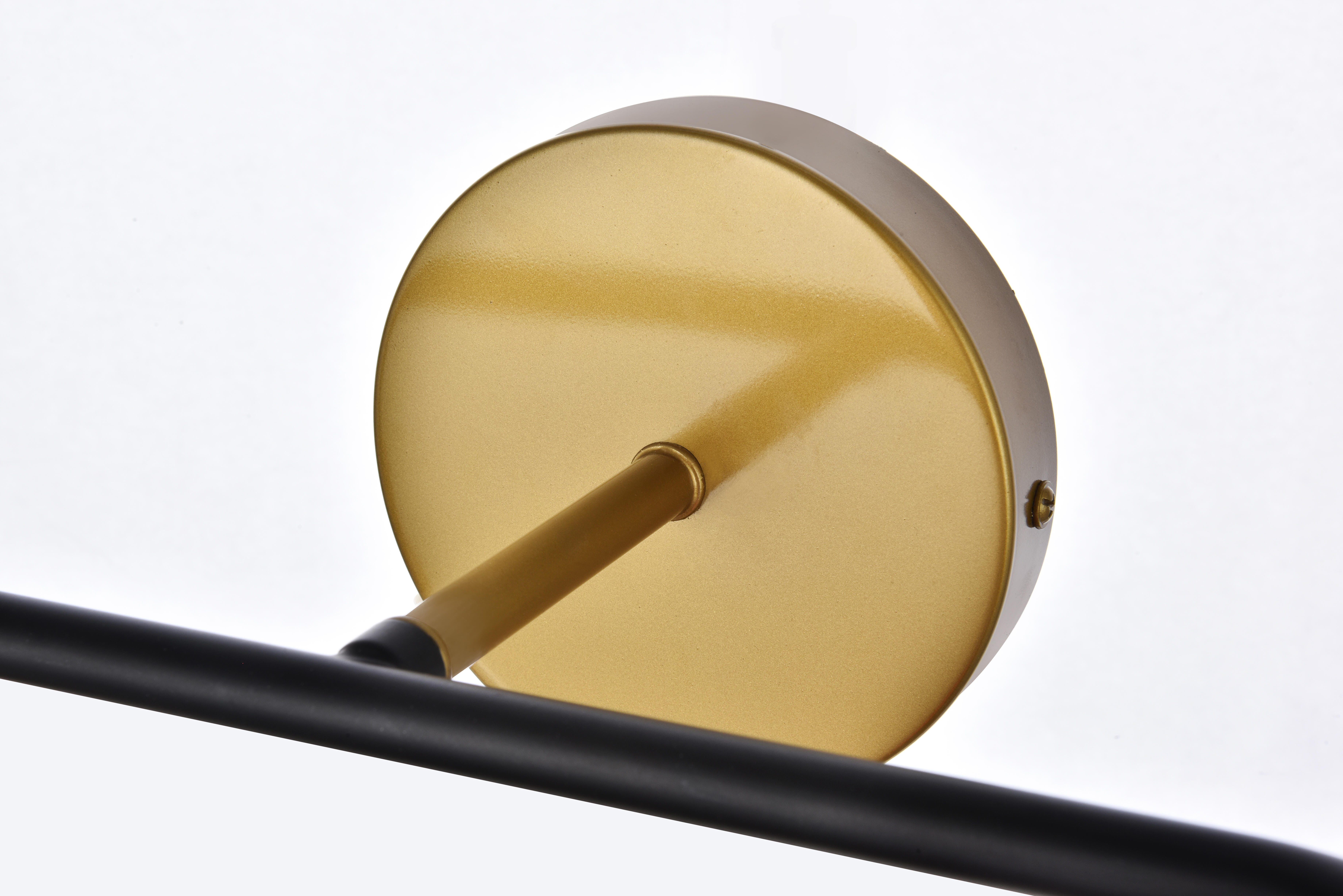 Hanson 4 Lights Bath Sconce In Black With Brass With Frosted Shade, Black/Brass/Frosted, large