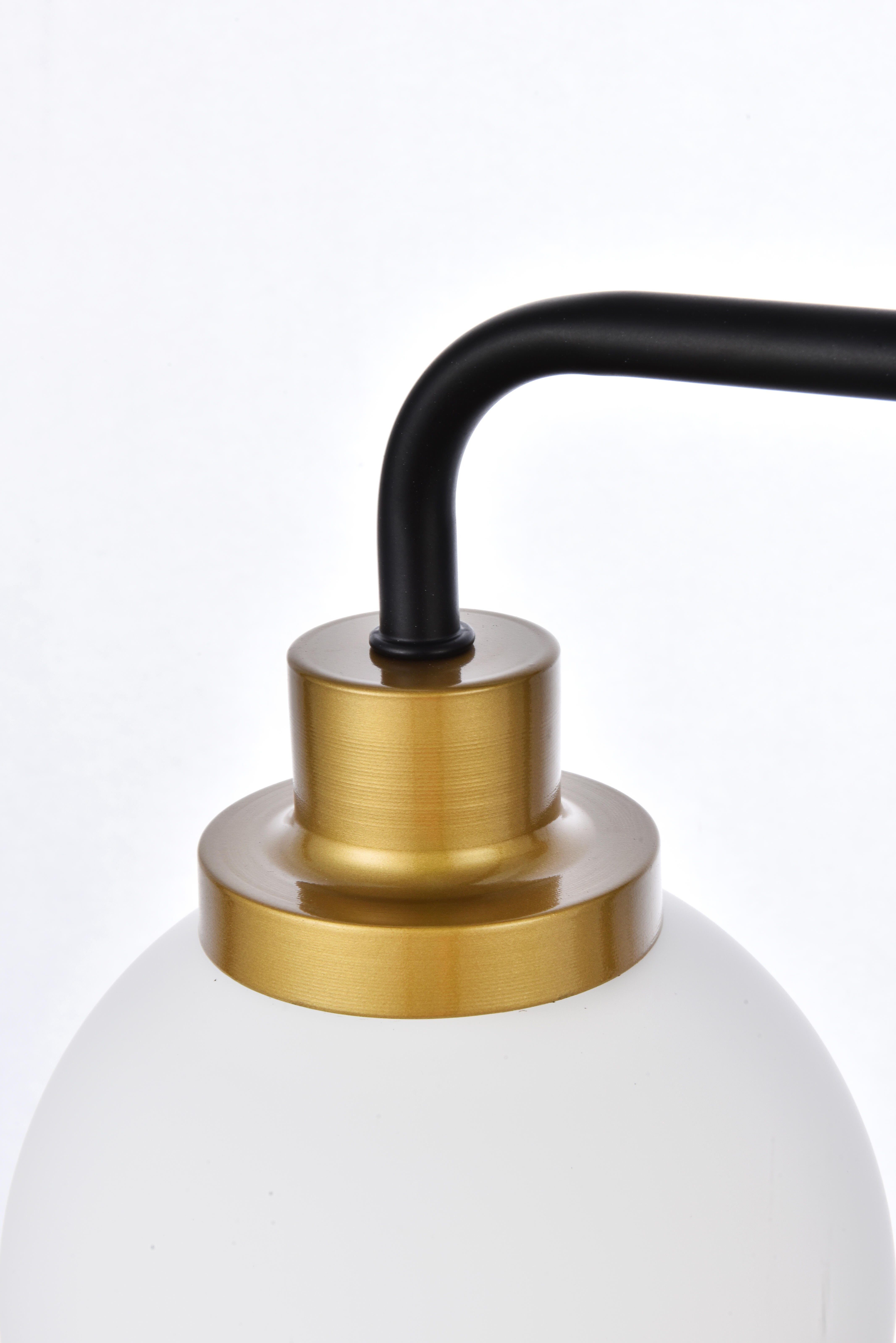 Hanson 4 Lights Bath Sconce In Black With Brass With Frosted Shade, Black/Brass/Frosted, large