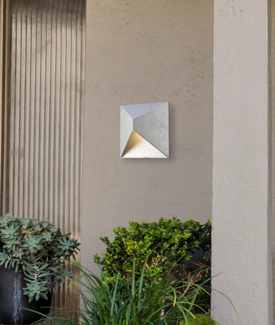 Led Outdoor Wall Lamp 600Lm 3000Ksilver&nbsp;Finish Acrylic Lens, Silver, rollover