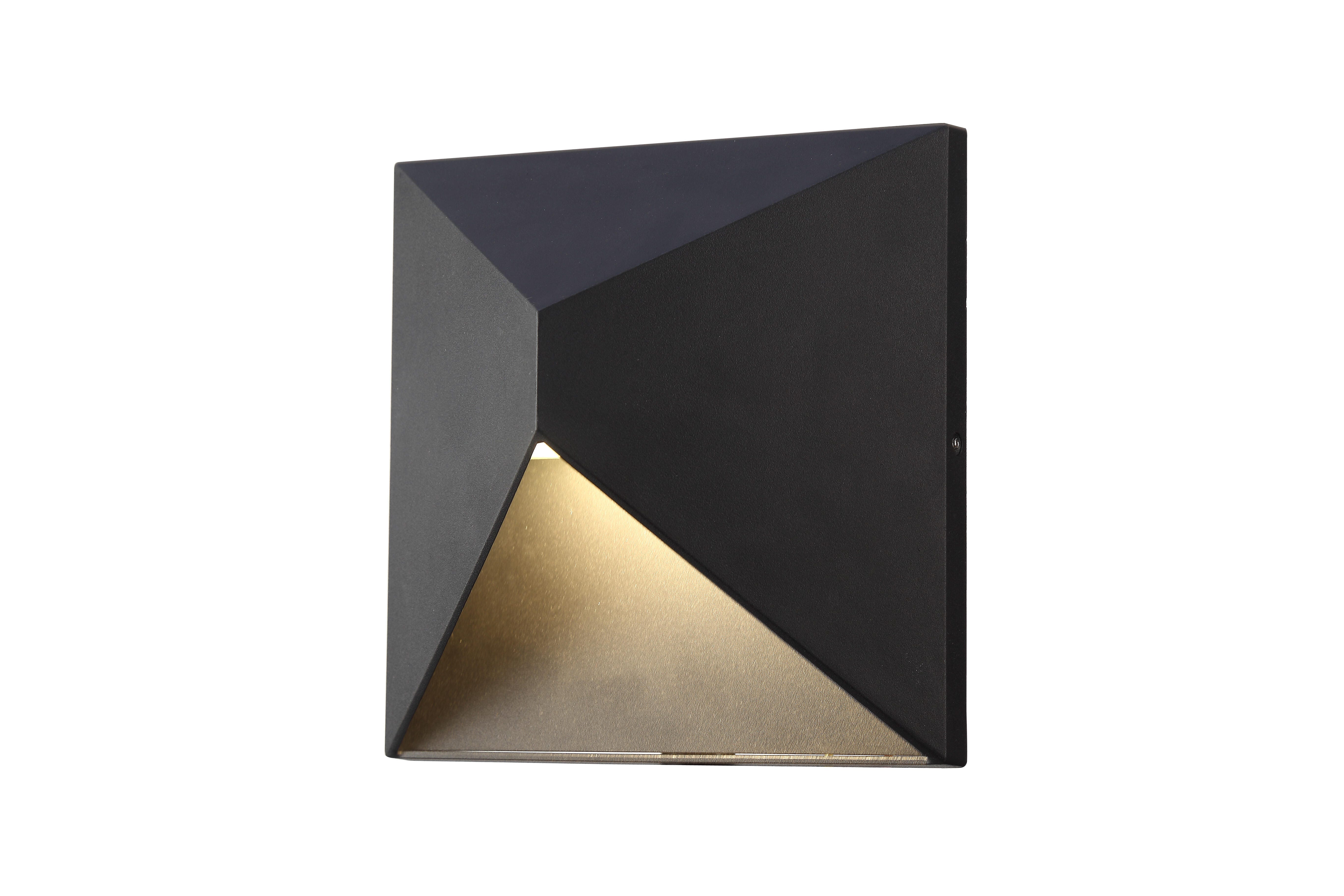 Led Outdoor Wall Lamp 600Lm 3000K Black Finish Acrylic Lens, Black, large