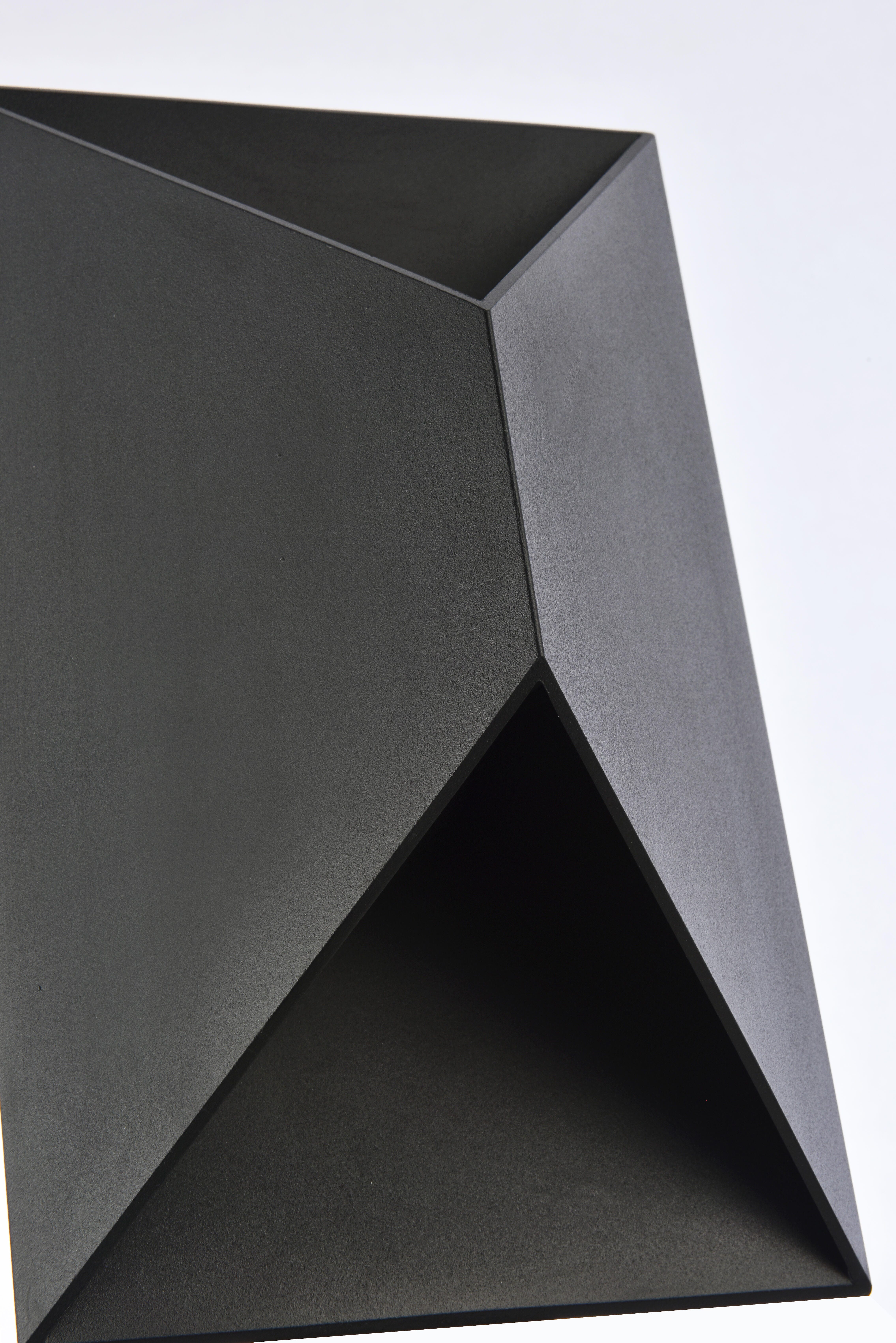 Raine Integrated Led Wall Sconce In Black, Black, large