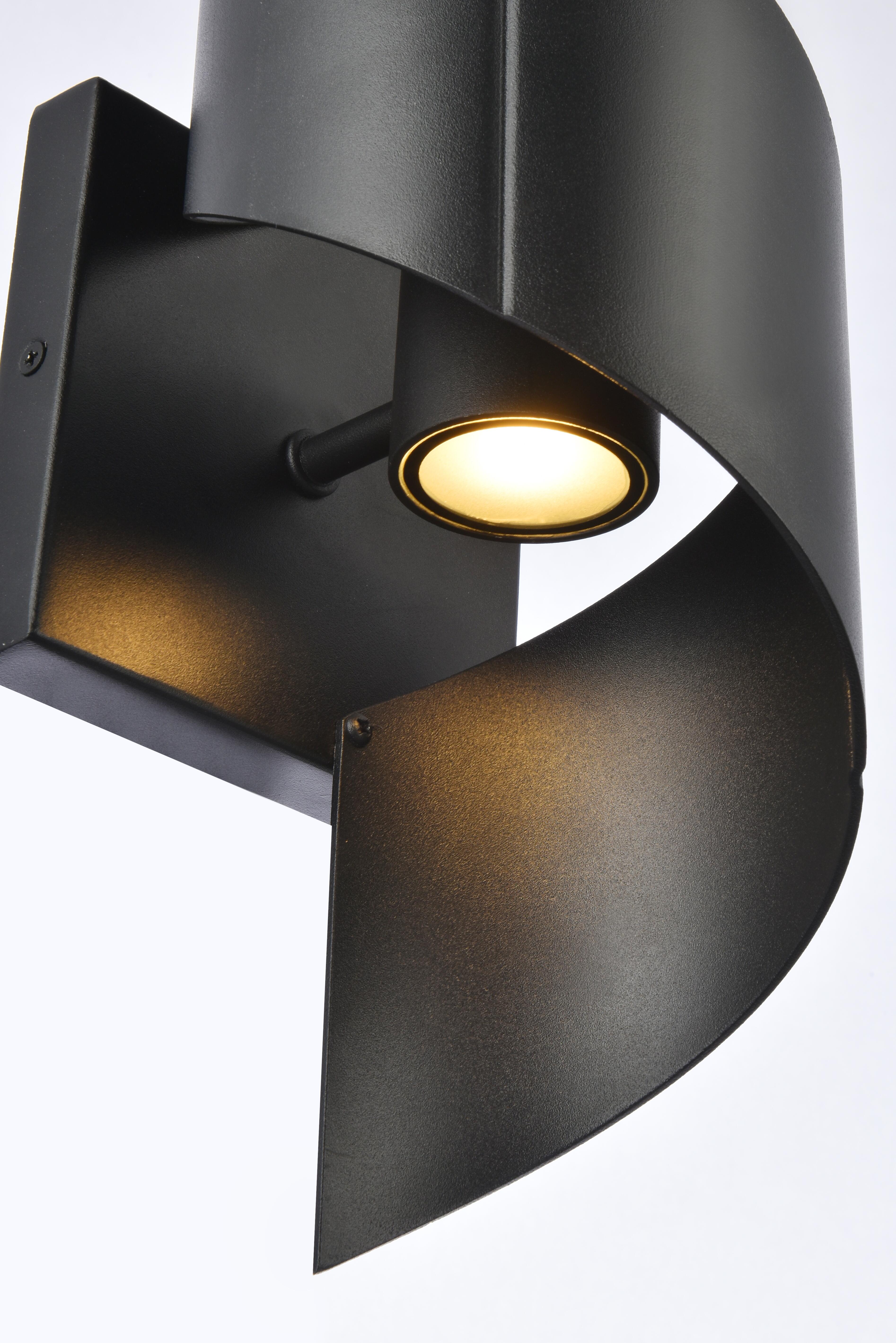 Raine Integrated Led Wall Sconce In Black, Black, large