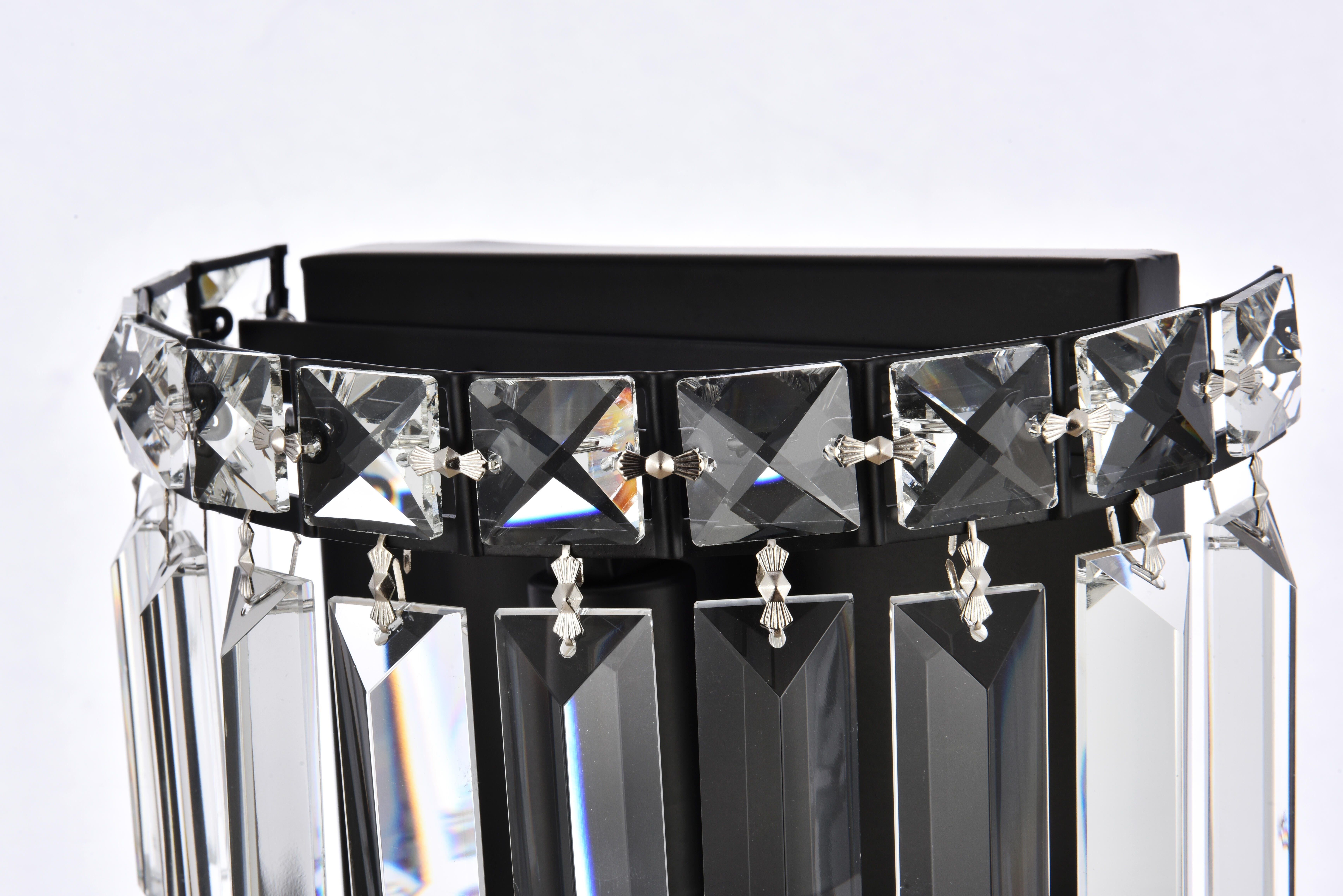 Maxime 8 Inch Black Wall Sconce, Black, large