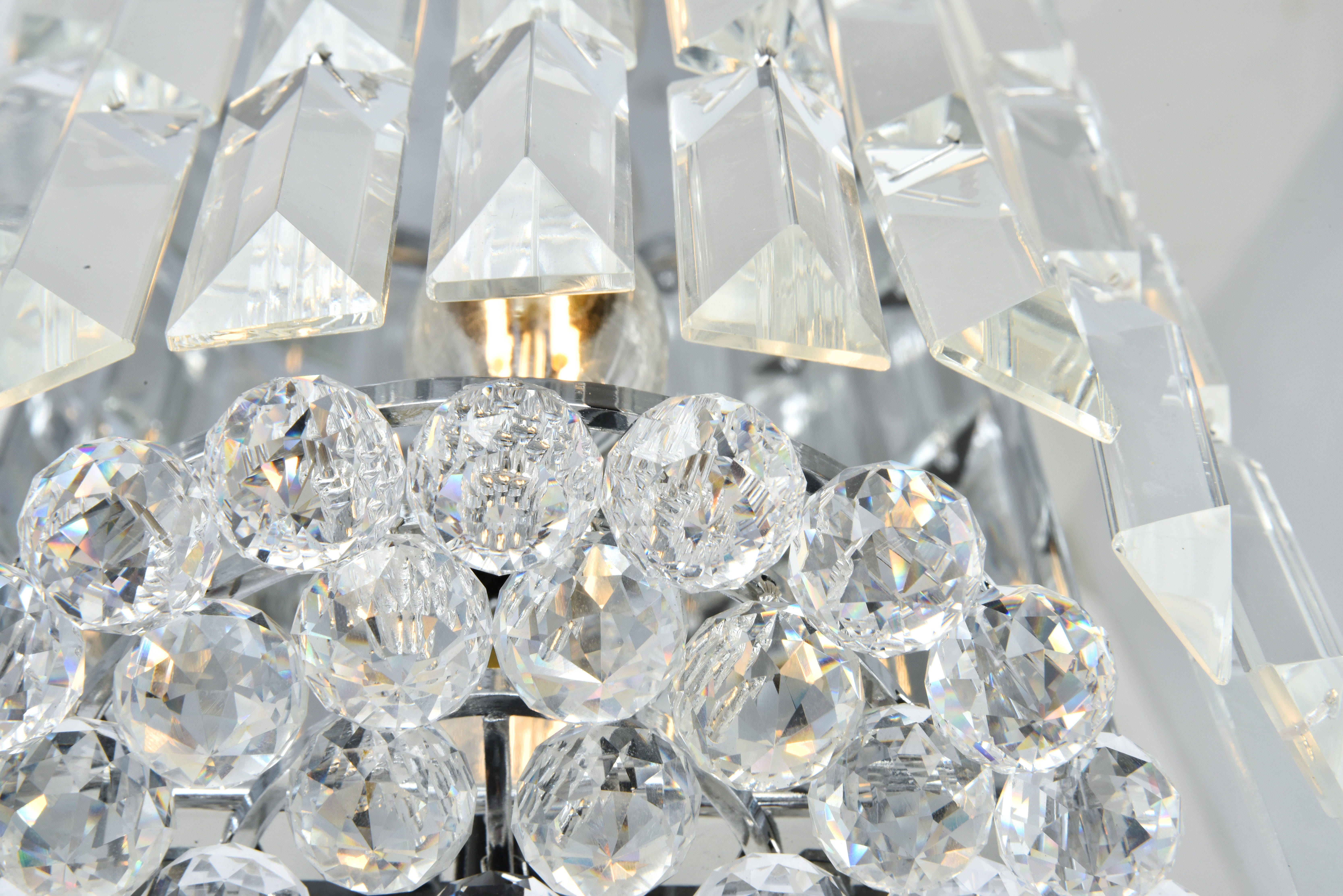 Maxime 2 Light Chrome Wall Sconce Clear Royal Cut Crystal, Chrome, large