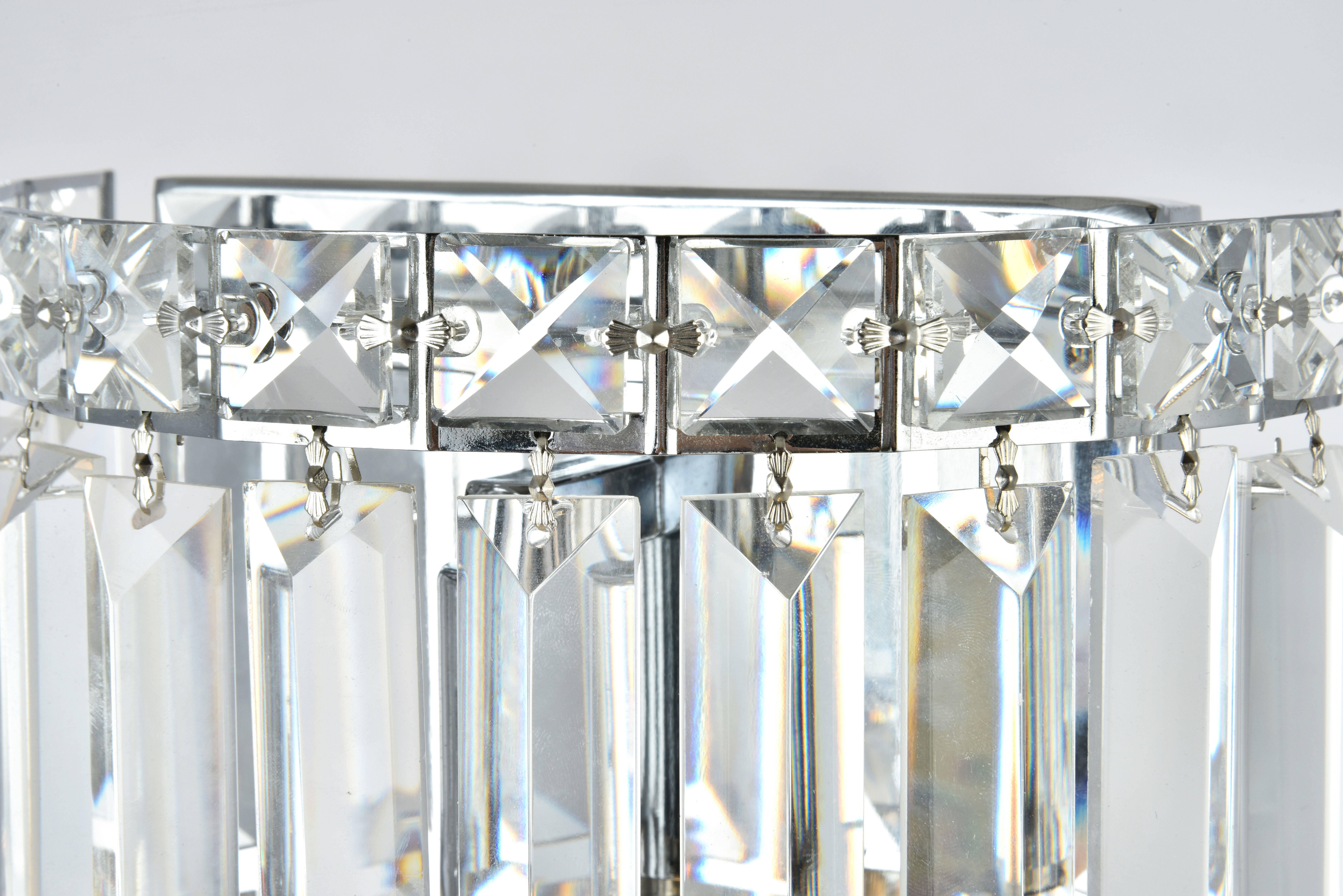 Maxime 2 Light Chrome Wall Sconce Clear Royal Cut Crystal, Chrome, large