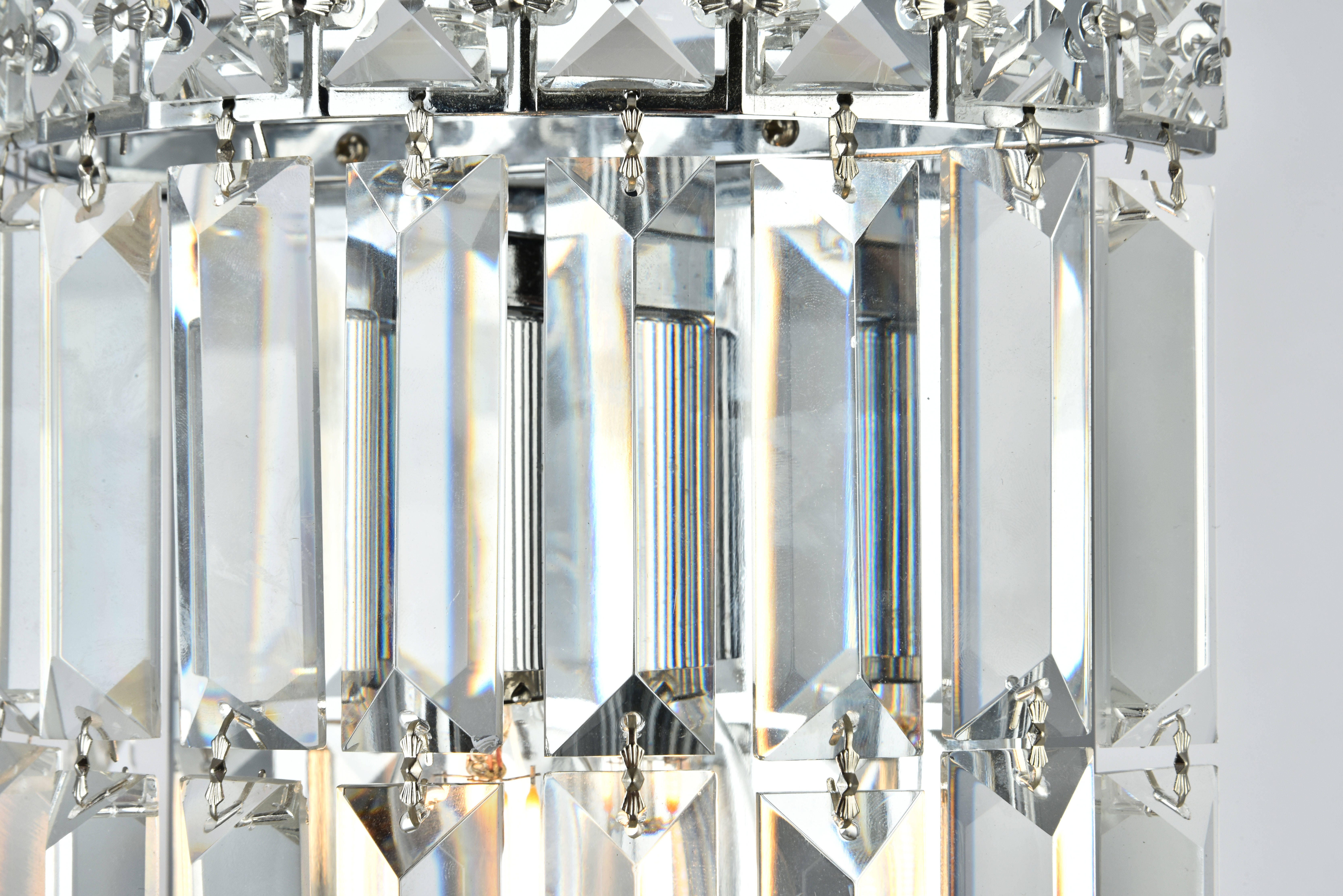 Maxime 2 Light Chrome Wall Sconce Clear Royal Cut Crystal, Chrome, large