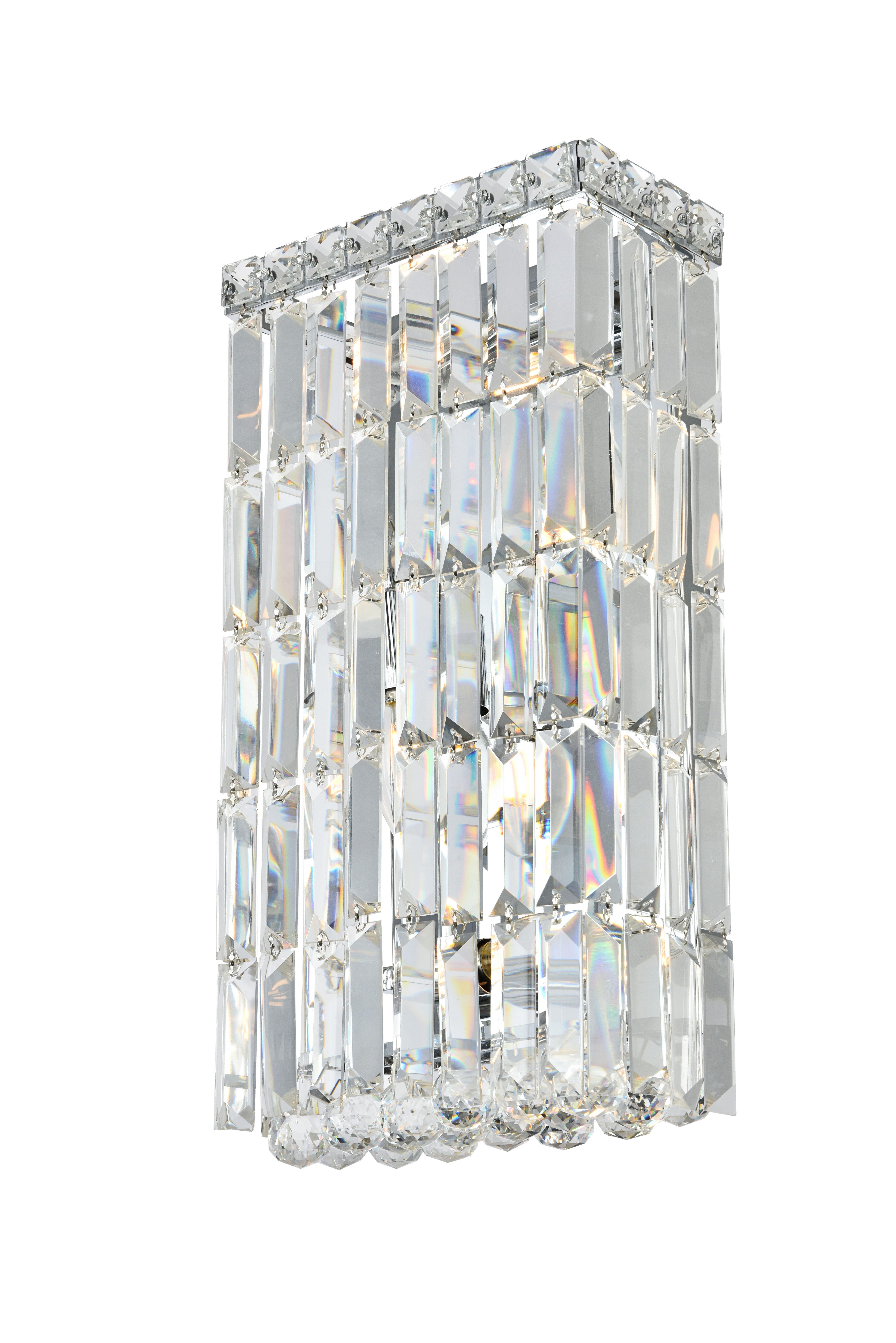 Maxime 4 Light Chrome Wall Sconce Clear Royal Cut Crystal, , large