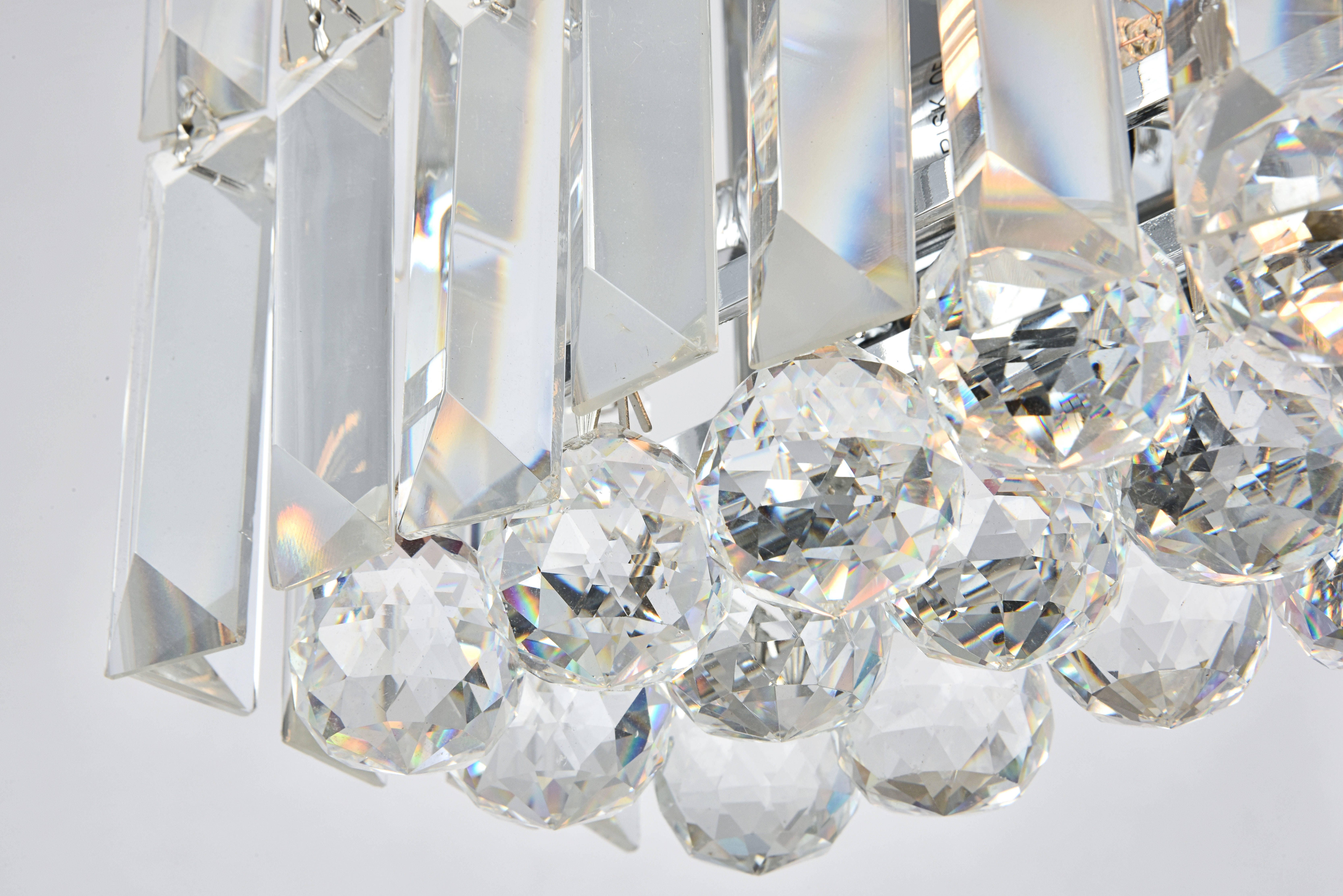 Maxime 4 Light Chrome Wall Sconce Clear Royal Cut Crystal, , large