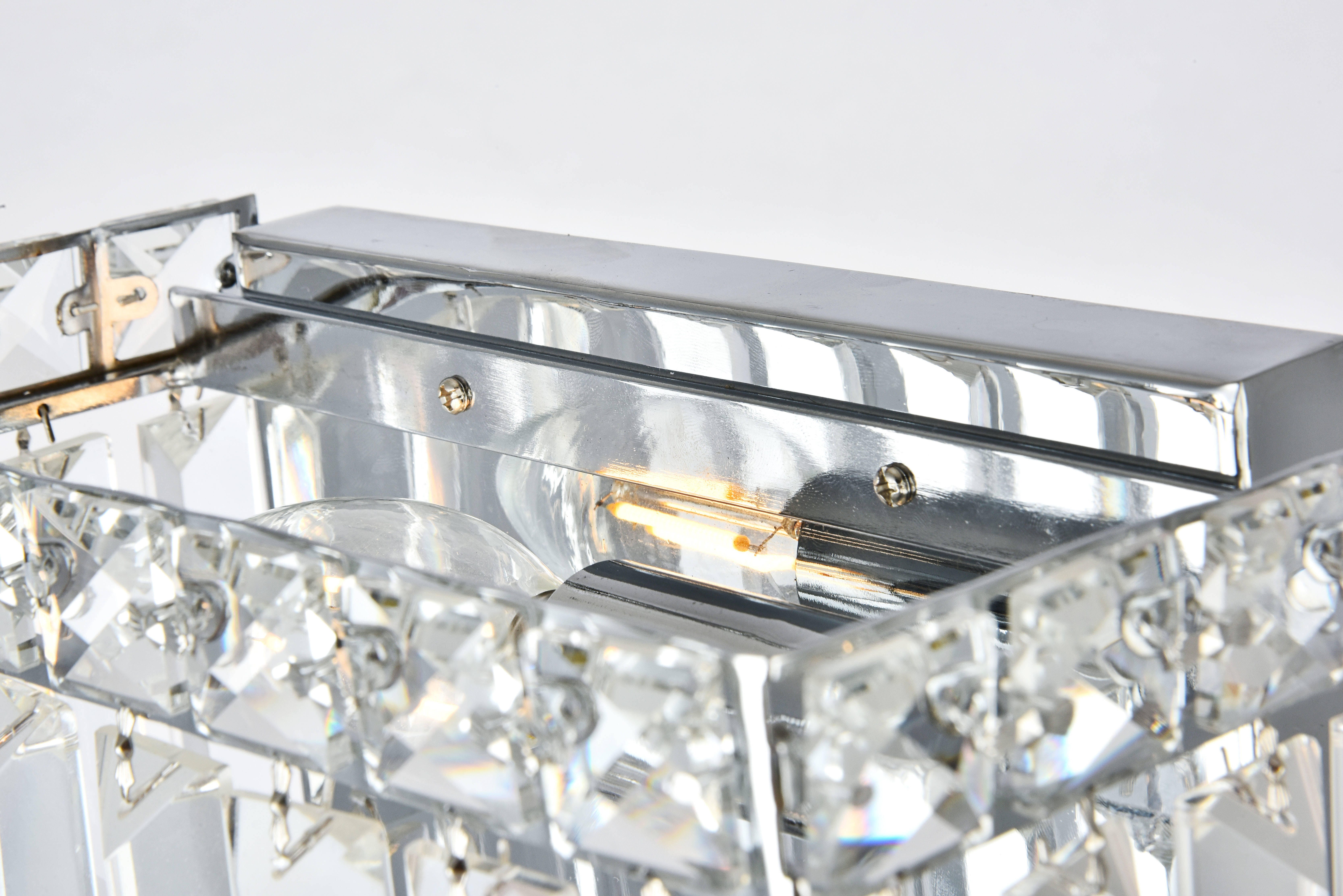 Maxime 4 Light Chrome Wall Sconce Clear Royal Cut Crystal, , large