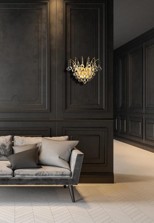 Victoria 3 Light Gold Wall Sconce Clear Royal Cut Crystal, , rollover