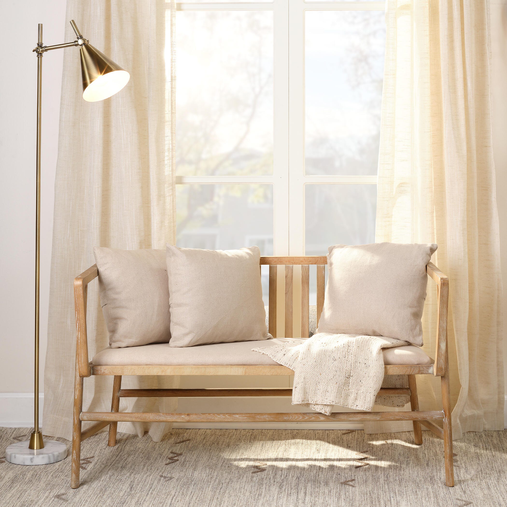 Relaxed Elegance Everly Floor Lamp, Brass, large