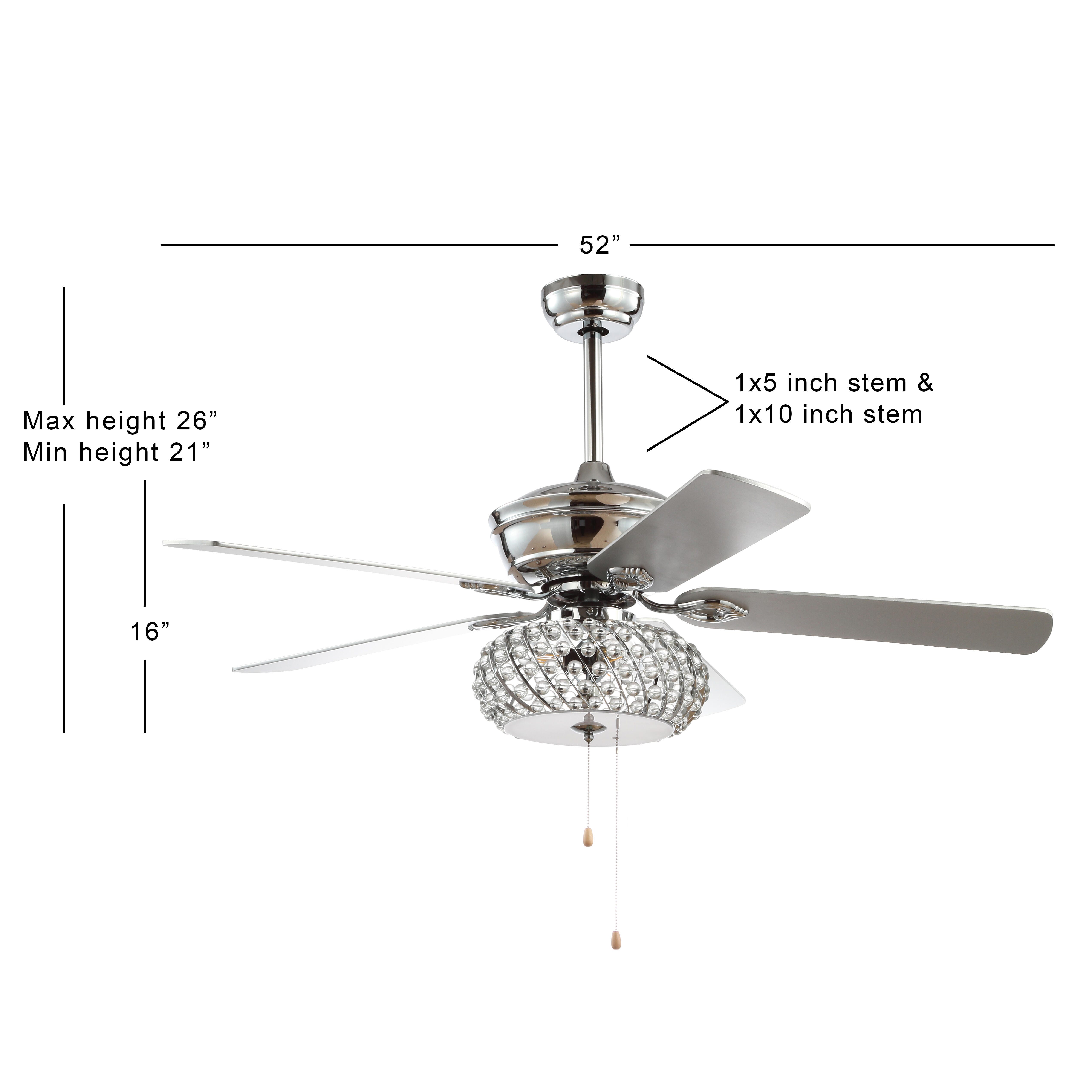 JONATHAN Y Crista 3-Light LED Ceiling Fan, , large