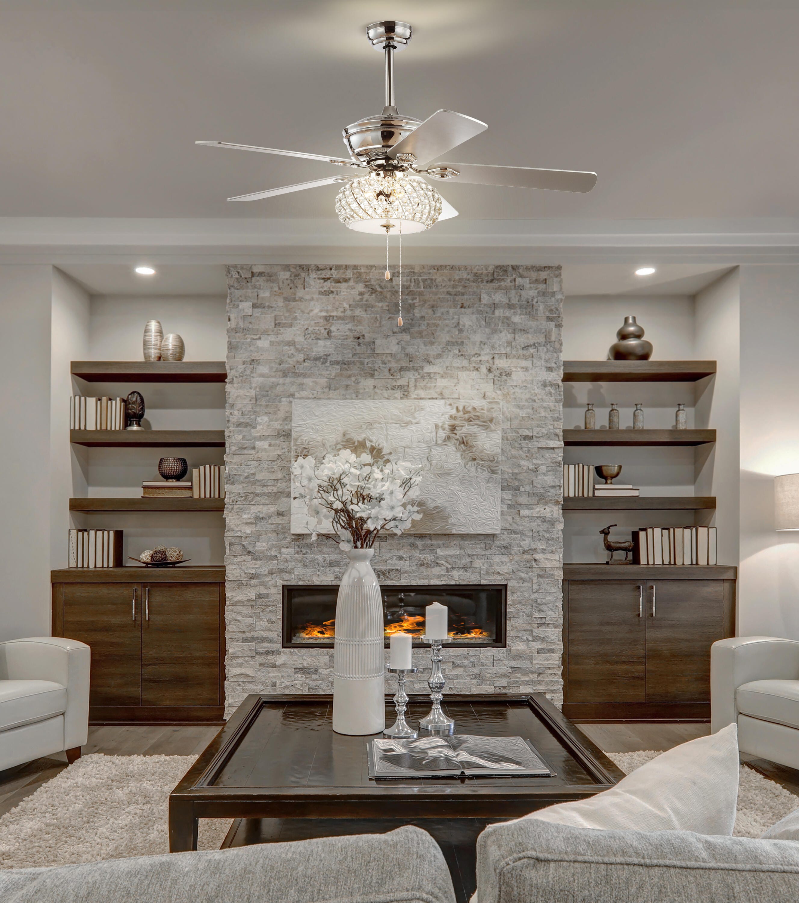 JONATHAN Y Crista 3-Light LED Ceiling Fan, , large