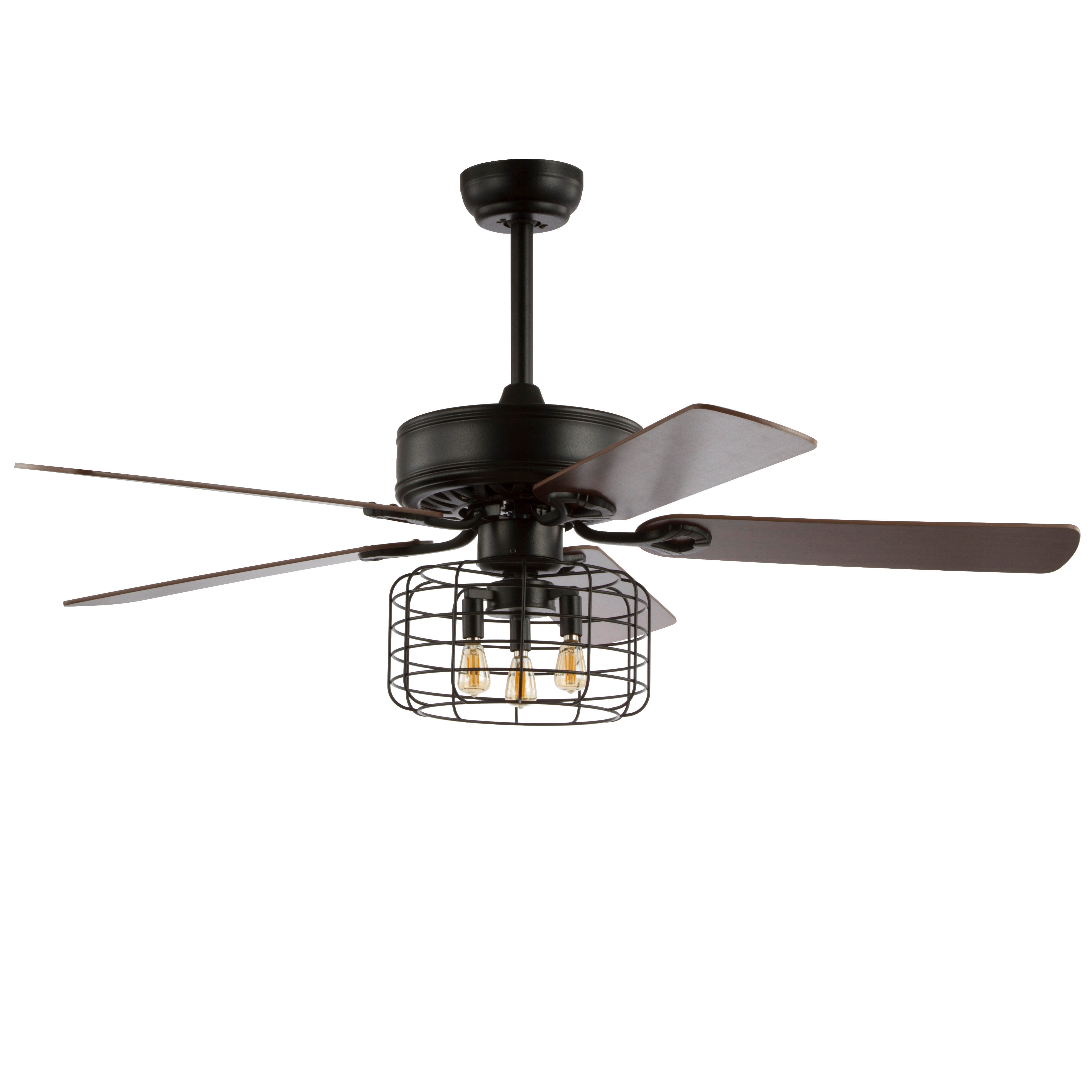 JONATHAN Y Asher 3-Light Industrial LED Ceiling Fan, , large