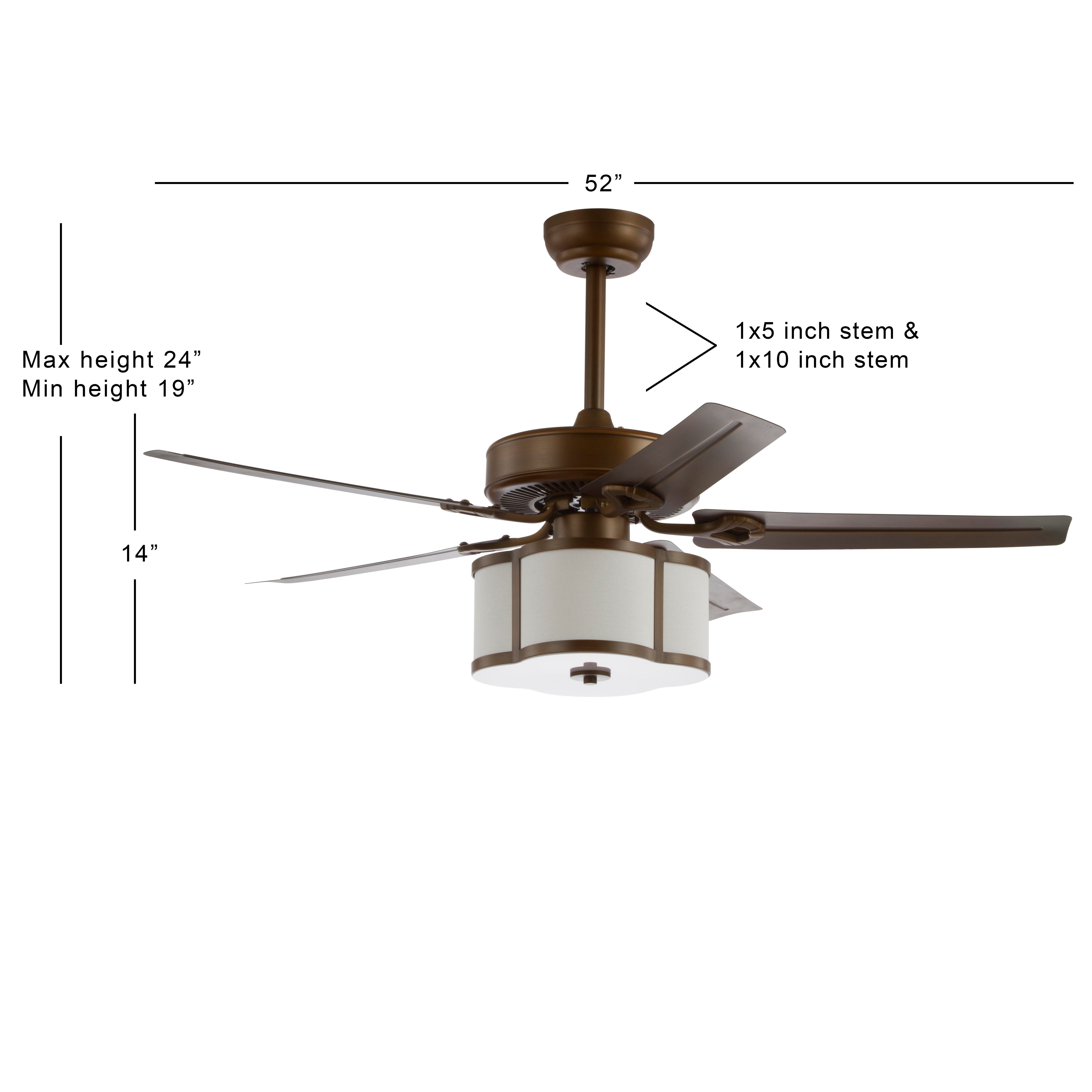 JONATHAN Y Edith 3-Light LED Ceiling Fan, , large