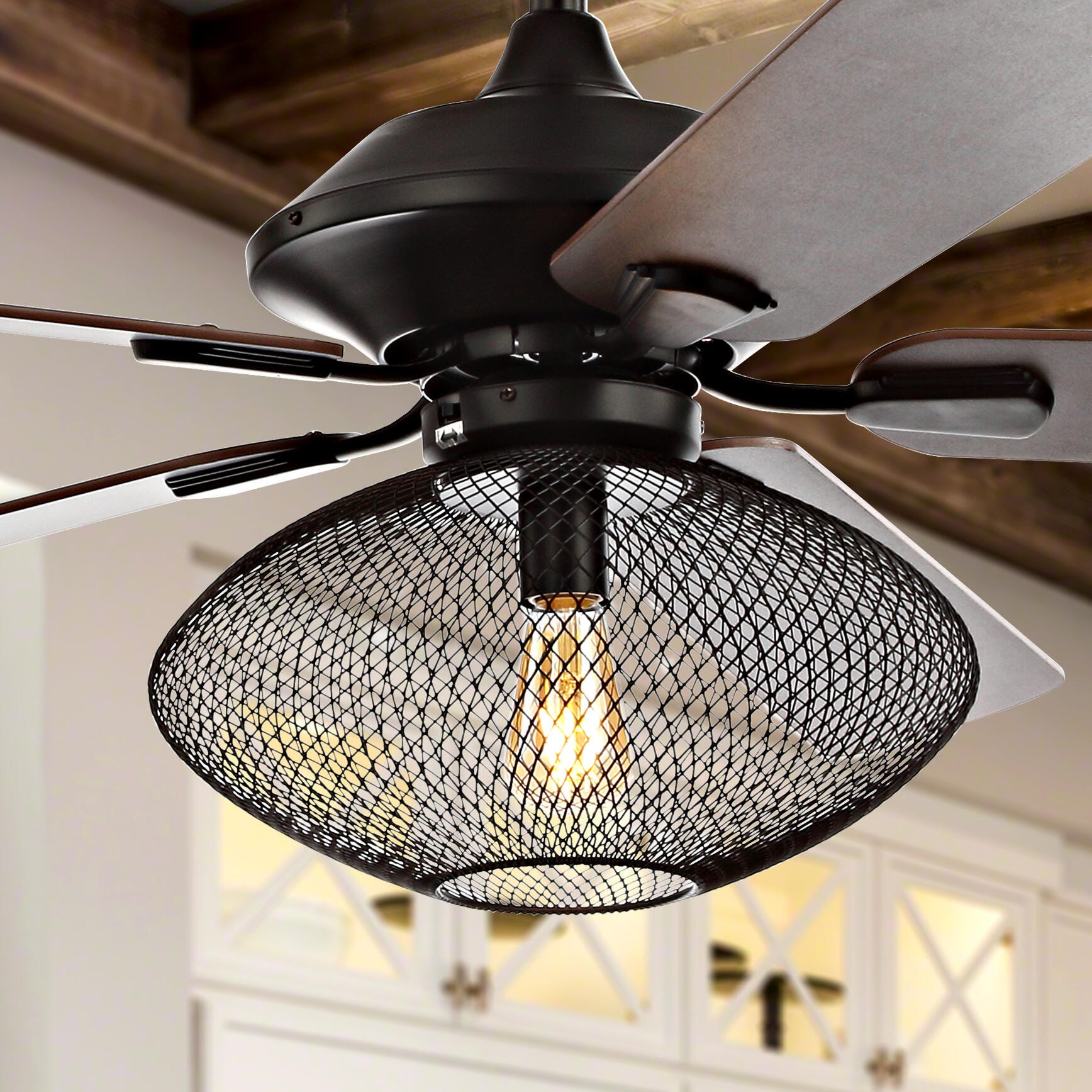 JONATHAN Y Clift 1-Light Mid-Century LED Ceiling Fan, , rollover