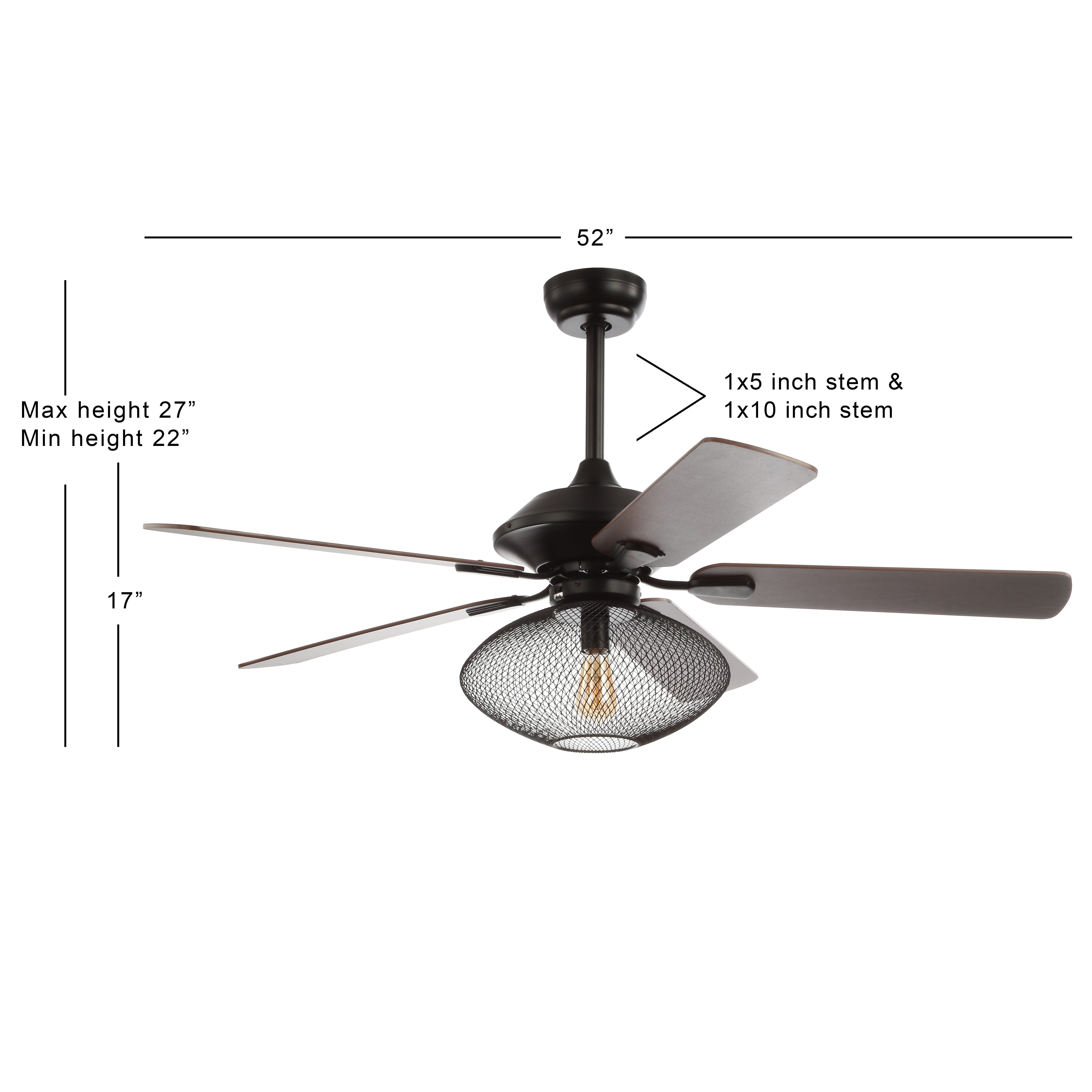 JONATHAN Y Clift 1-Light Mid-Century LED Ceiling Fan, , large