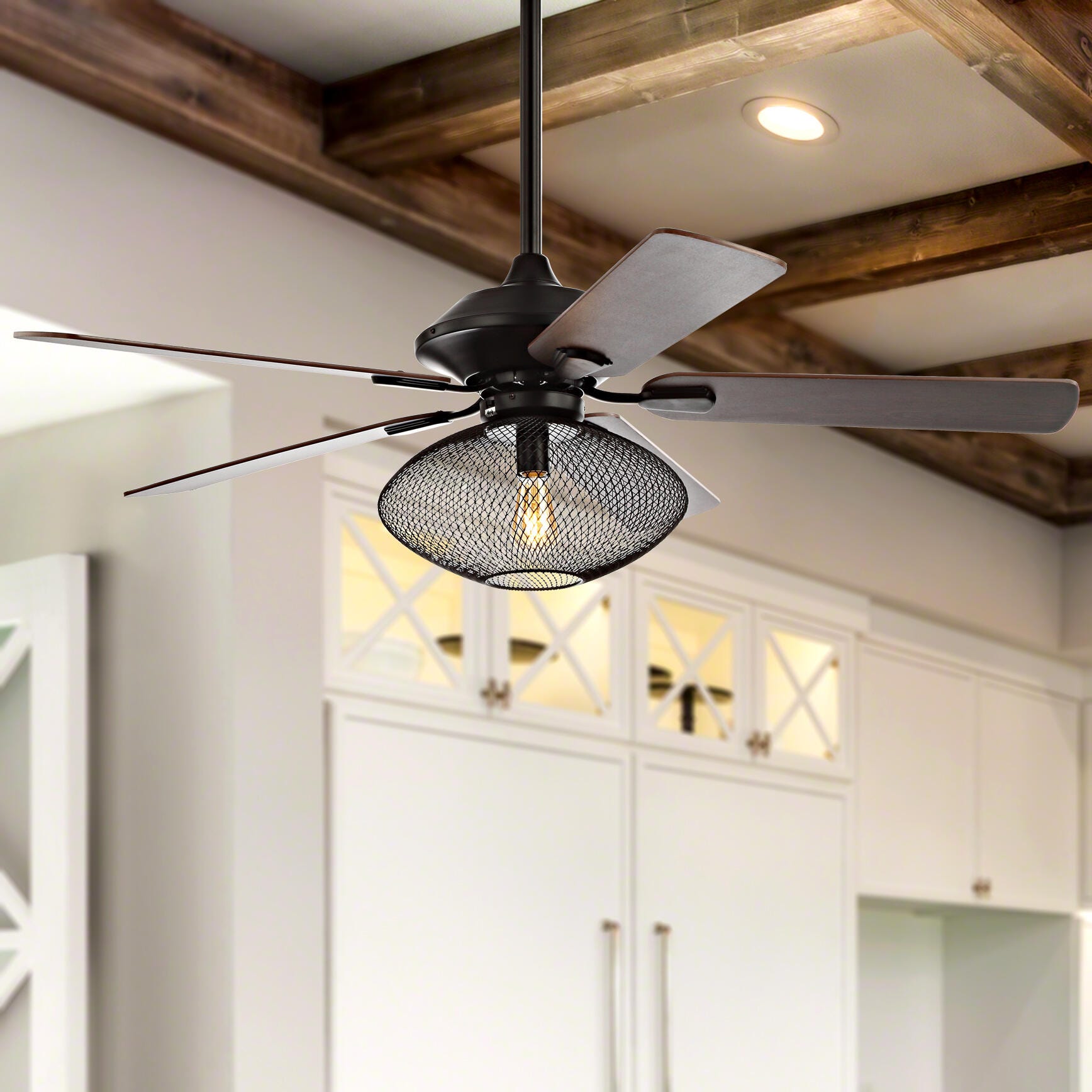 JONATHAN Y Clift 1-Light Mid-Century LED Ceiling Fan, , large