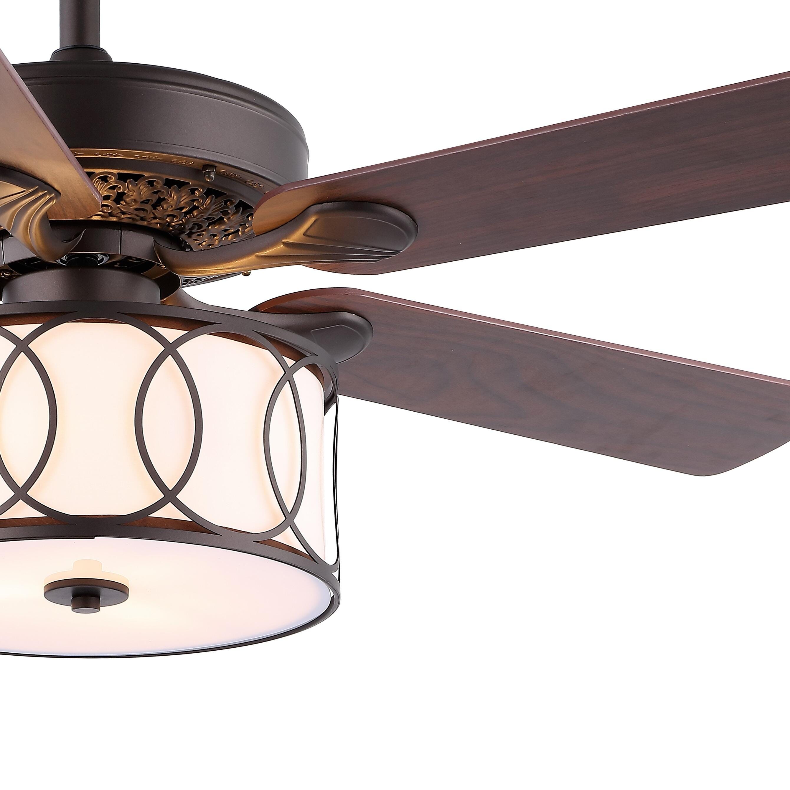 JONATHAN Y Circe 3-Light Transitional LED Ceiling Fan, Oil Rubbed Bronze, large