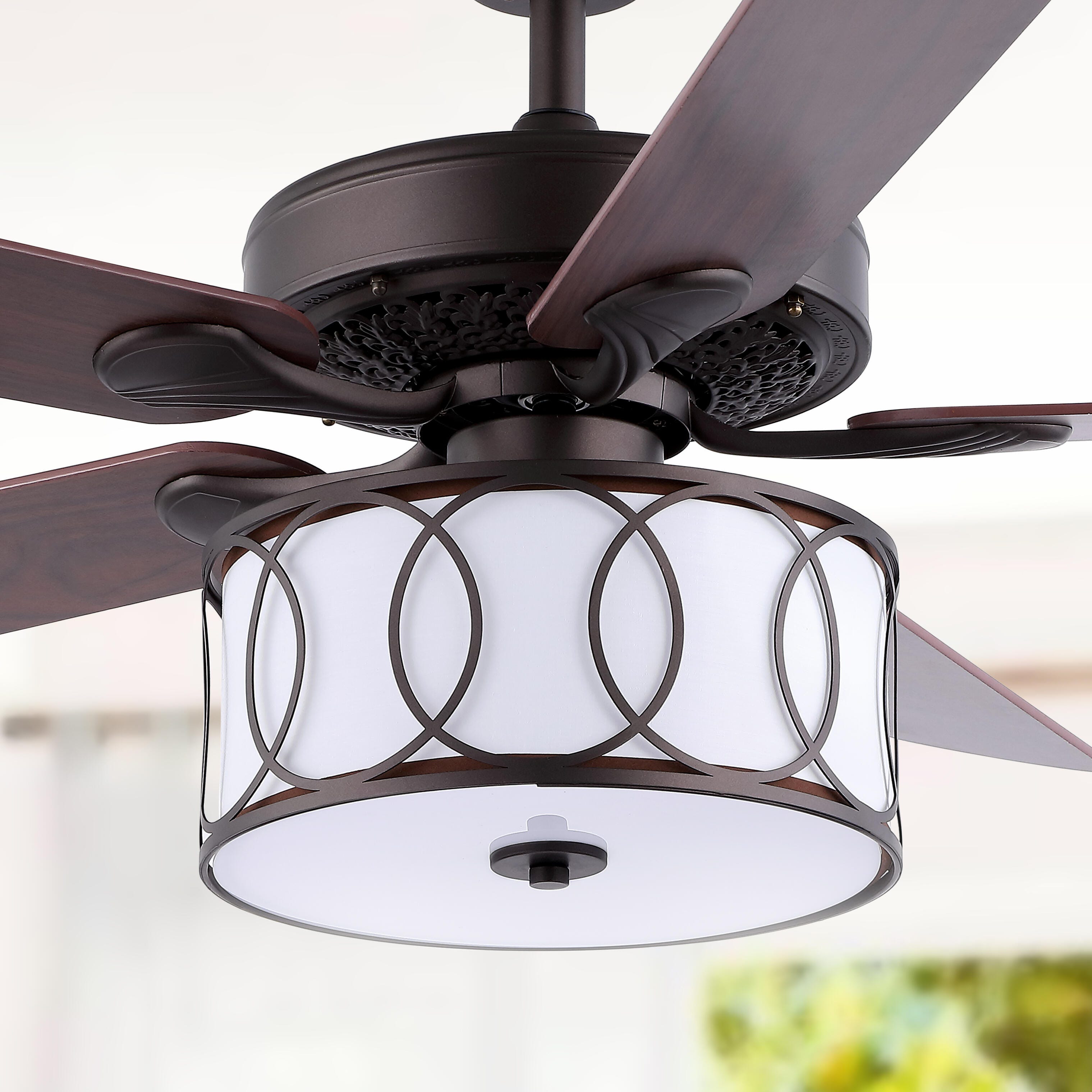 JONATHAN Y Circe 3-Light Transitional LED Ceiling Fan, Oil Rubbed Bronze, large