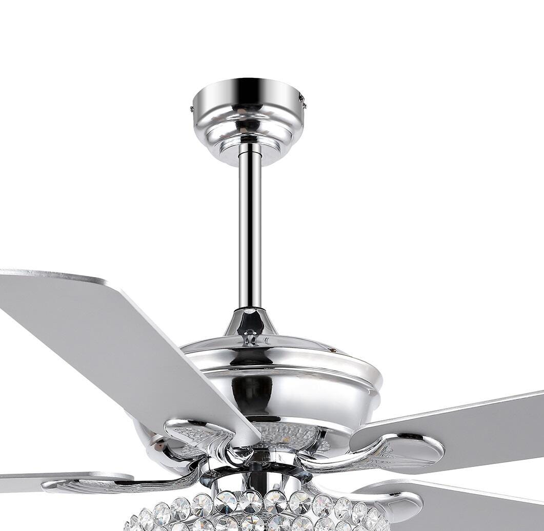 JONATHAN Y 3-Light Ceiling Fan, Chrome, large