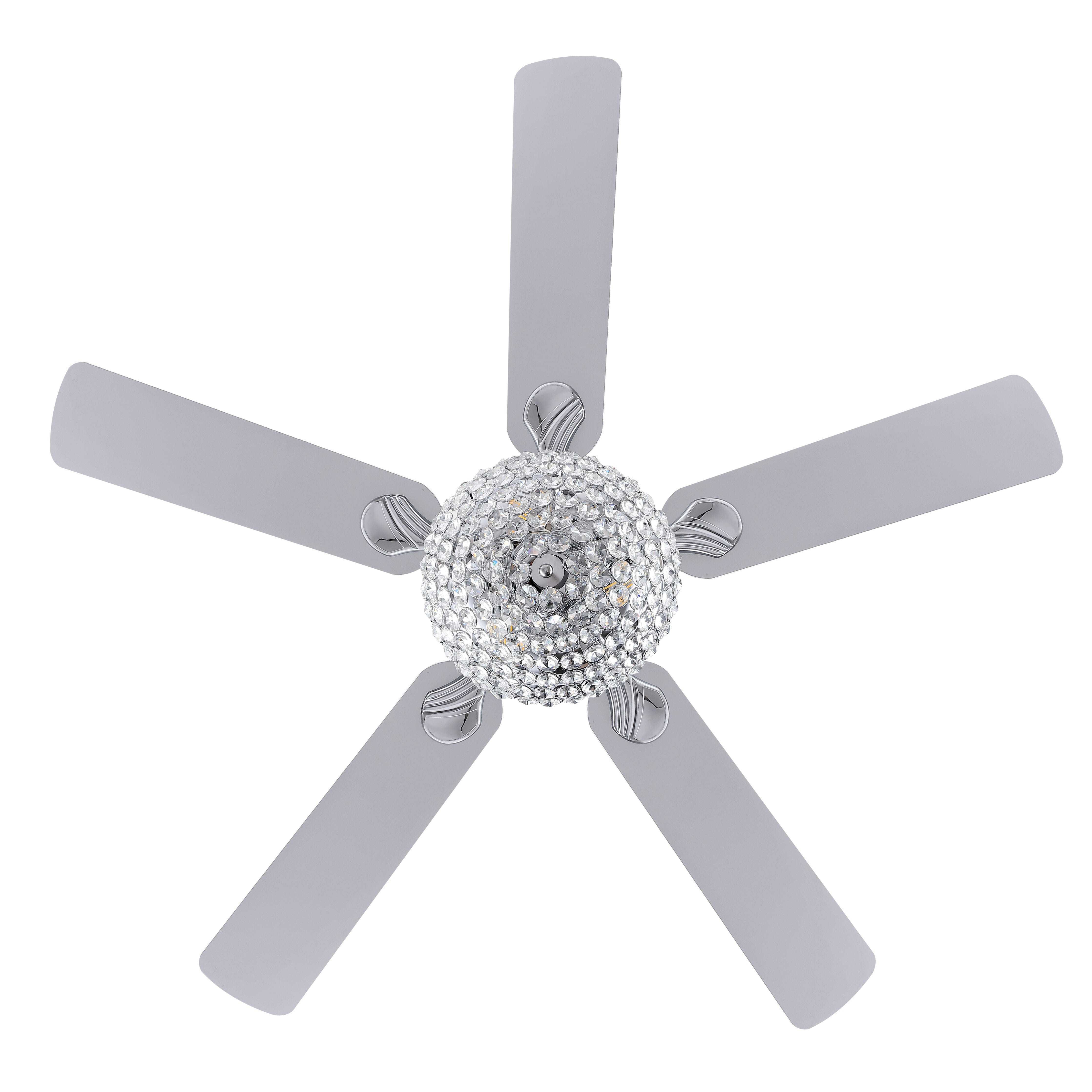 JONATHAN Y 3-Light Ceiling Fan, Chrome, large