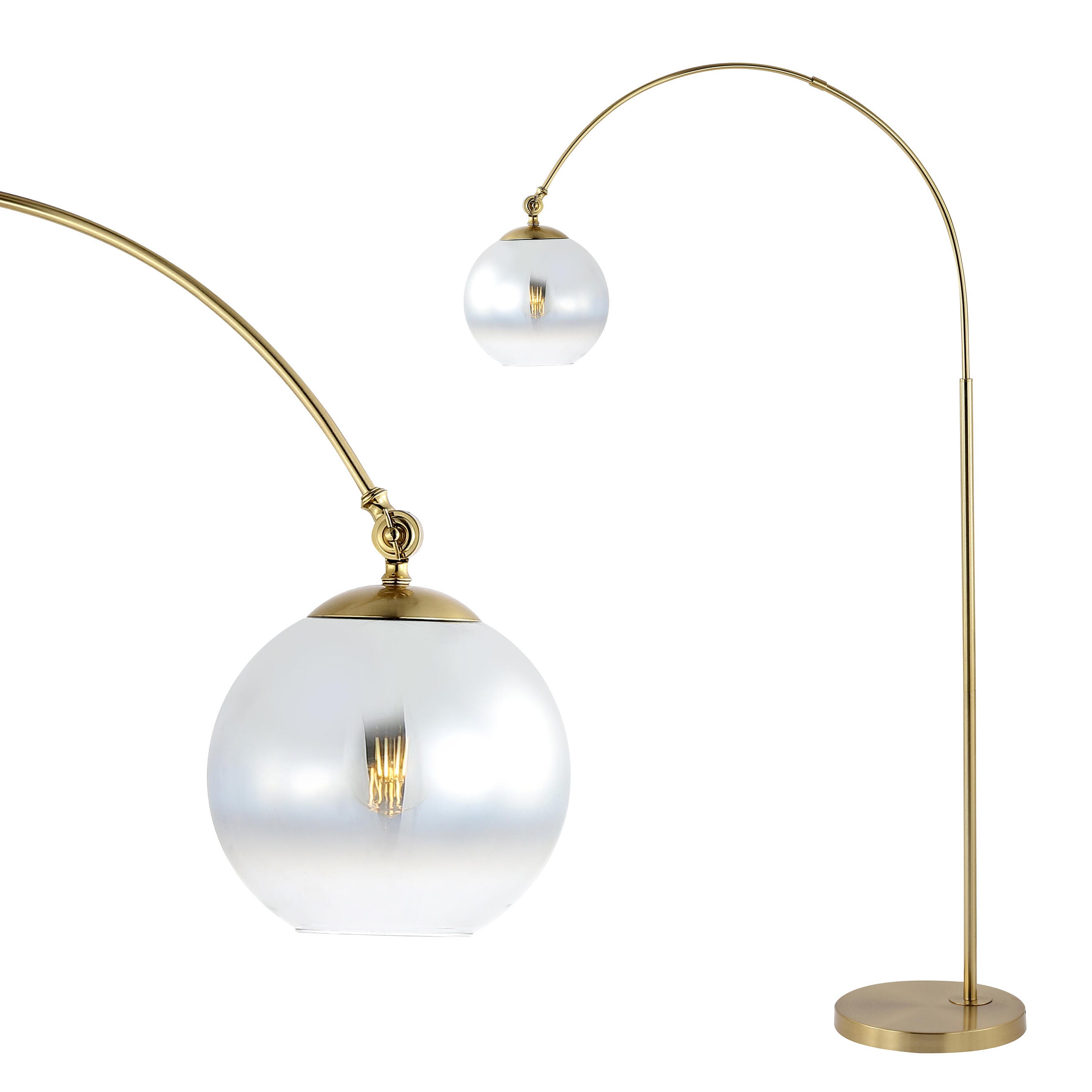 JONATHAN Y Nora LED Floor Lamp, Brass Gold, large