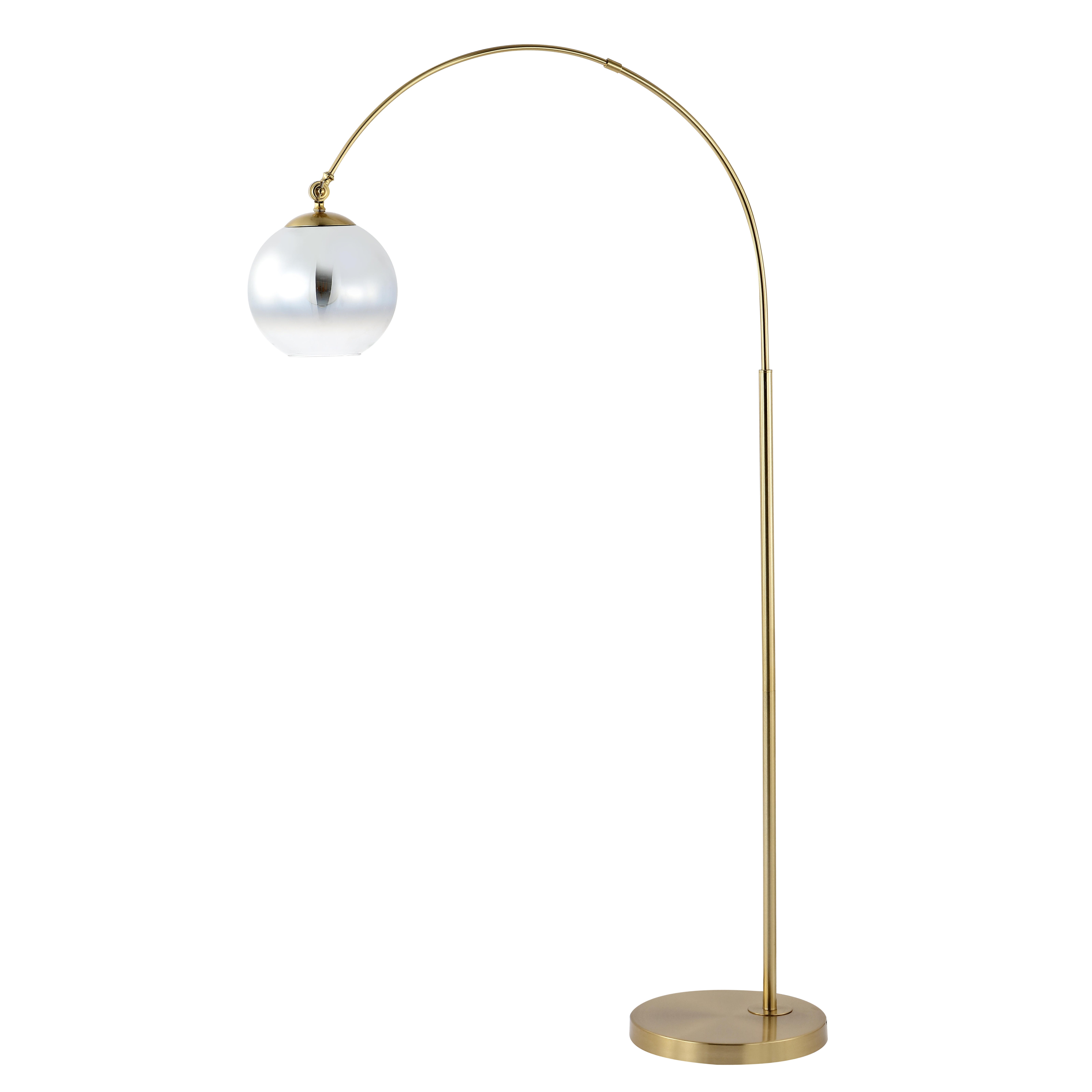 JONATHAN Y Nora LED Floor Lamp, Brass Gold, large