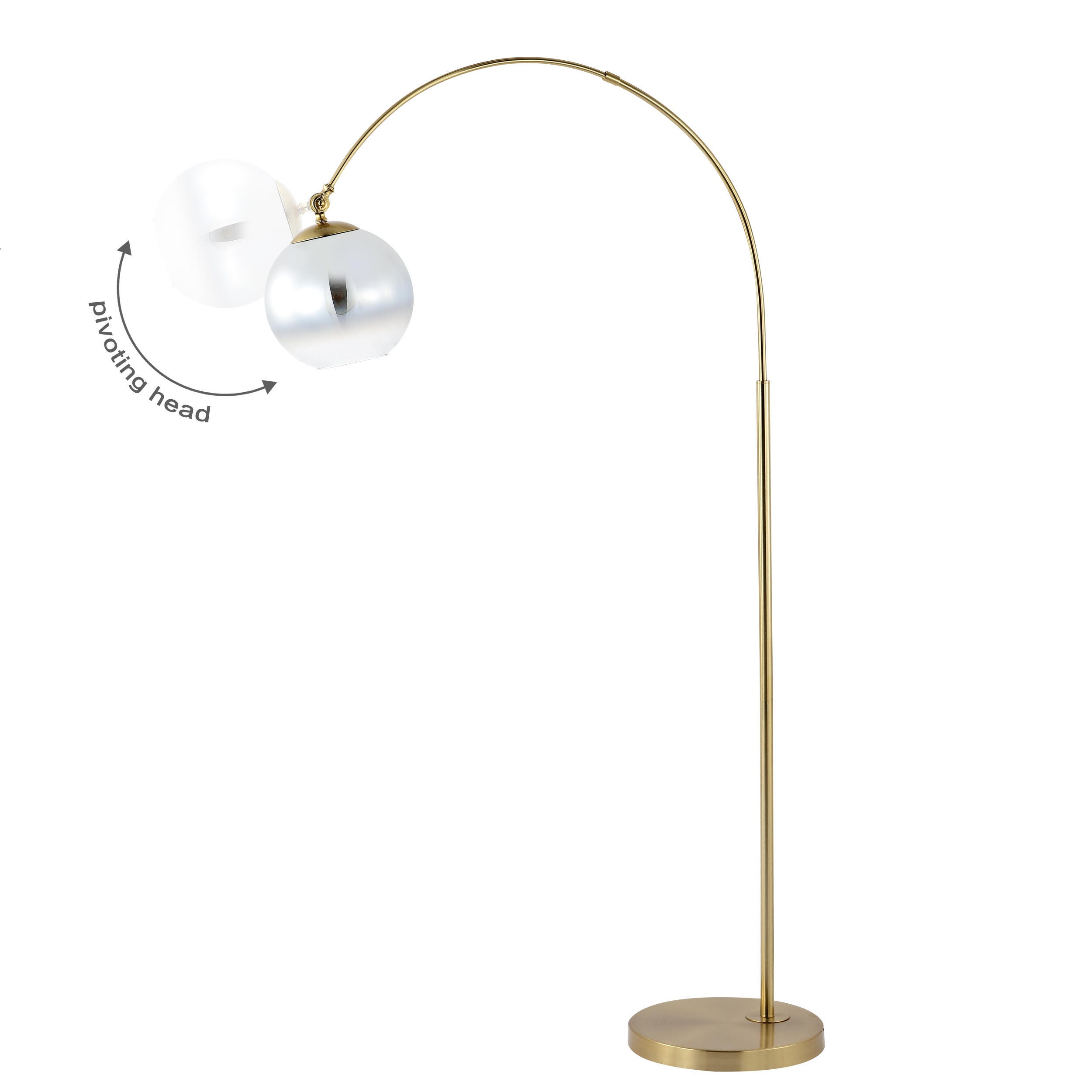 JONATHAN Y Nora LED Floor Lamp, Brass Gold, large