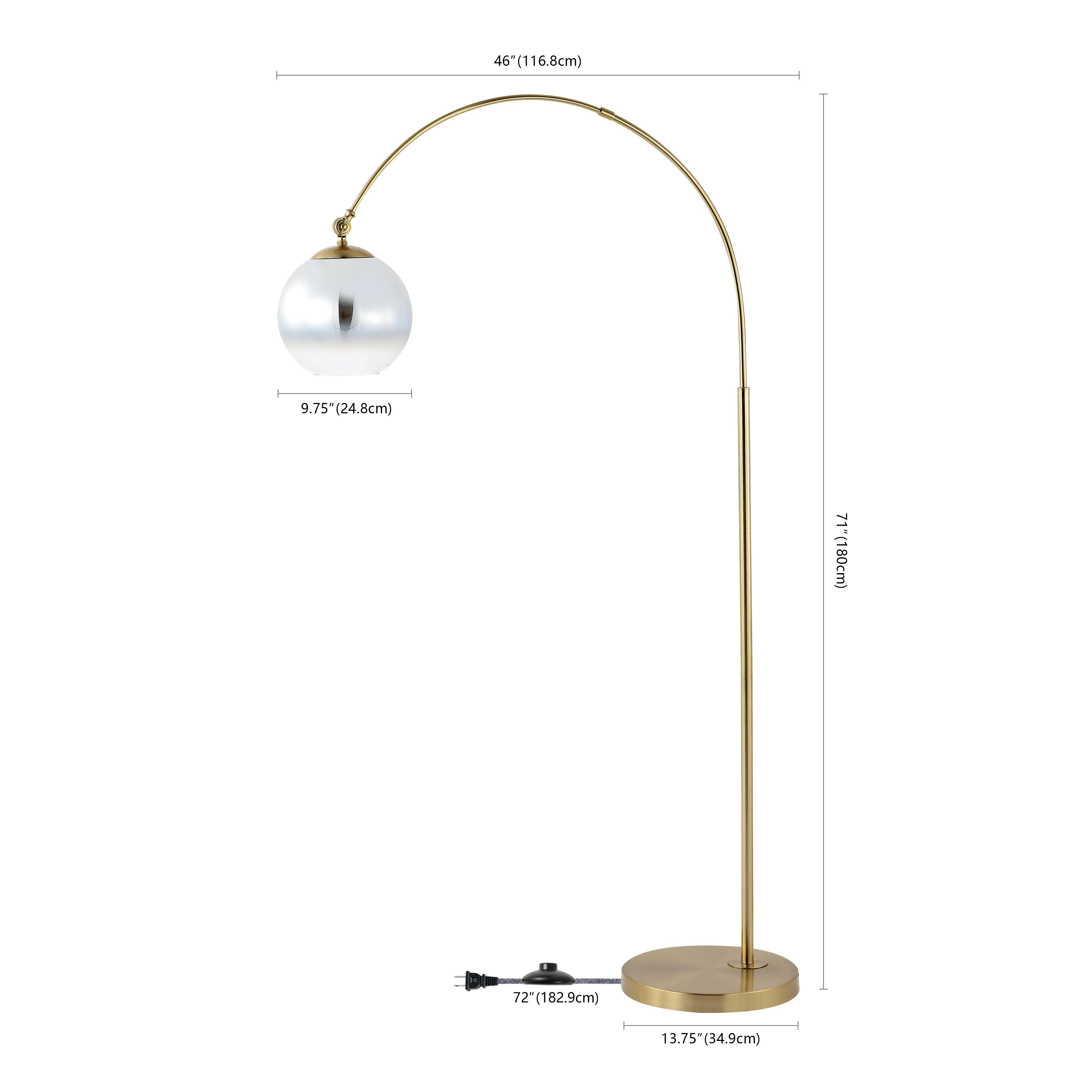 JONATHAN Y Nora LED Floor Lamp, Brass Gold, large