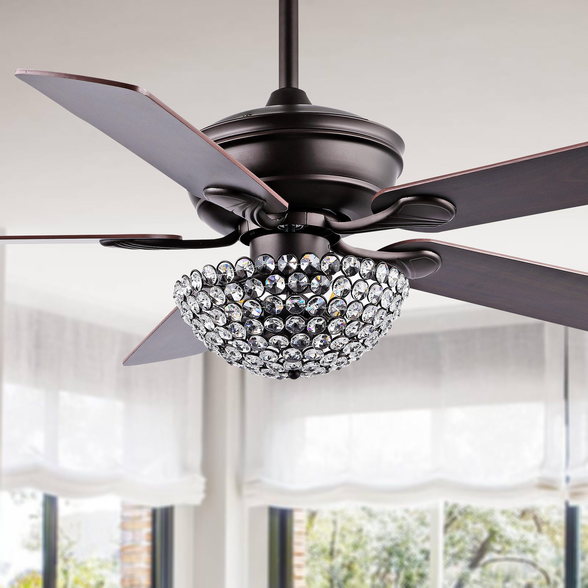 JONATHAN Y Cammy 3-Light Ceiling Fan, Oil Rubbed Bronze, large