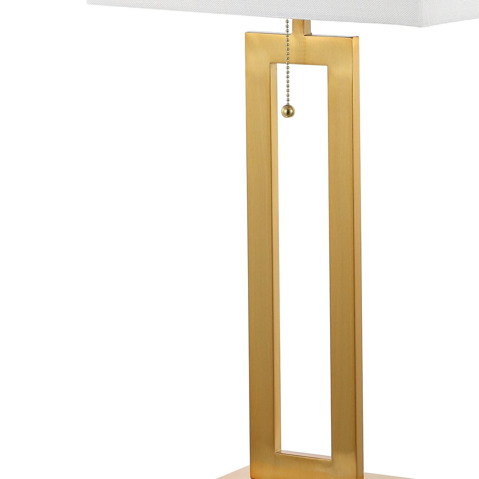 JONATHAN Y Sabrina LED Table Lamp with USB (Set of 2), Brass Gold, large