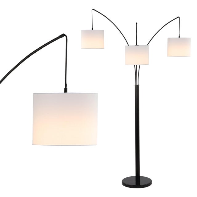Jonathan Y Barrie Head-Adjustable LED Arc Floor Lamp, Oil Rubbed Bronze