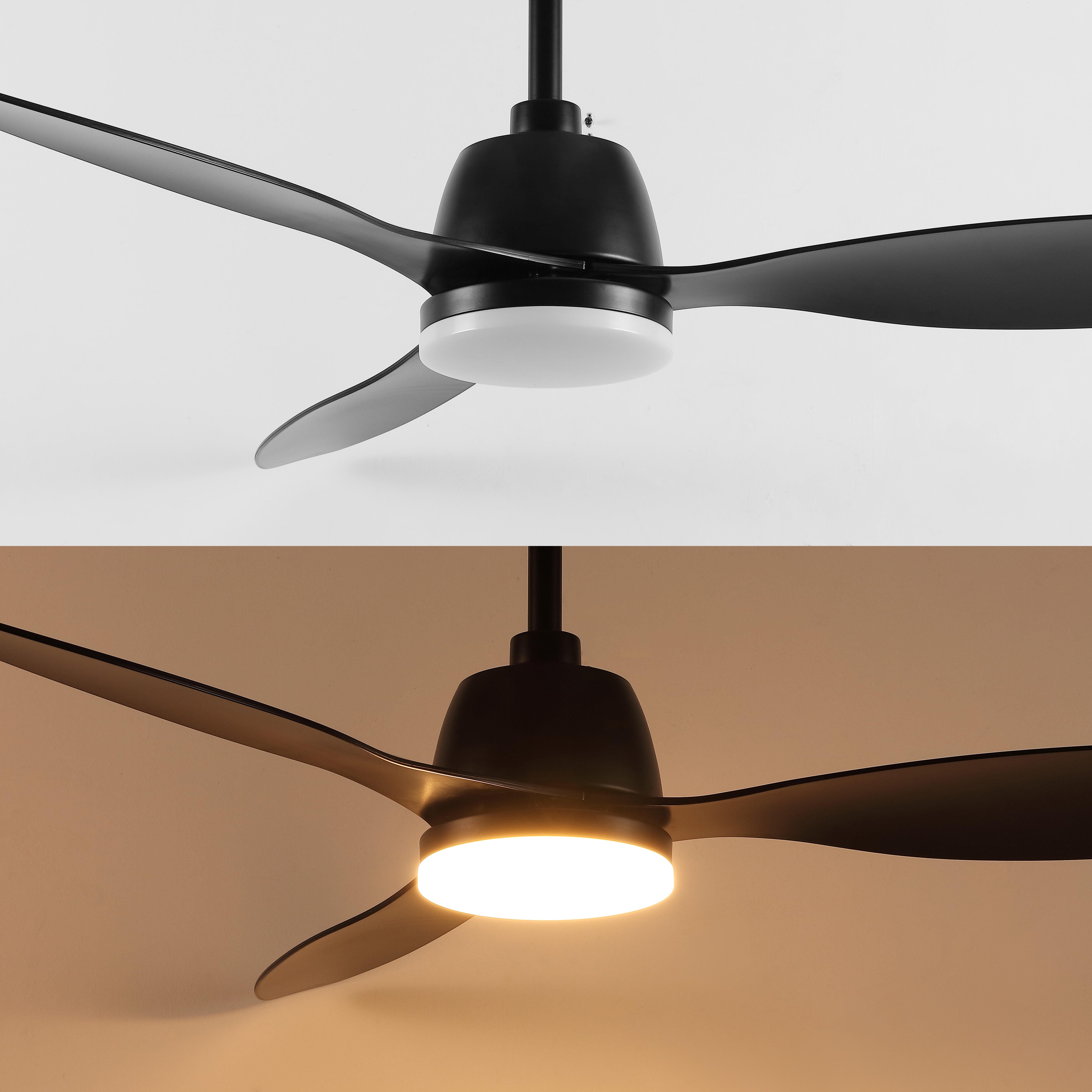 JONATHAN Y Audie 52" 1-Light Integrated LED Ceiling Fan, Black, large