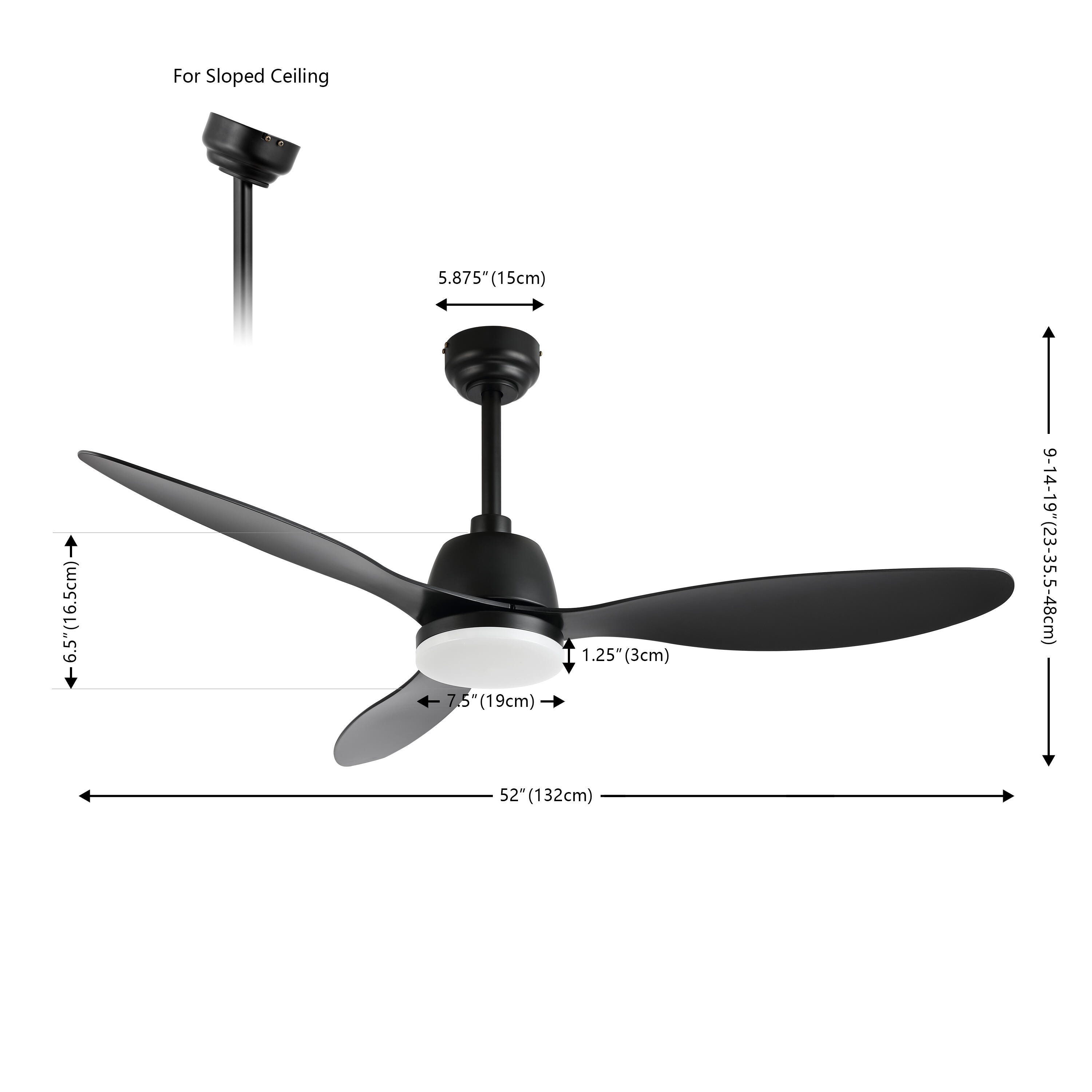 JONATHAN Y Audie 52" 1-Light Integrated LED Ceiling Fan, Black, large