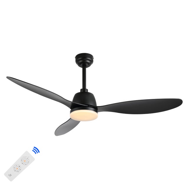 Jonathan Y Audie 52" 1-Light Integrated LED Ceiling Fan, Black