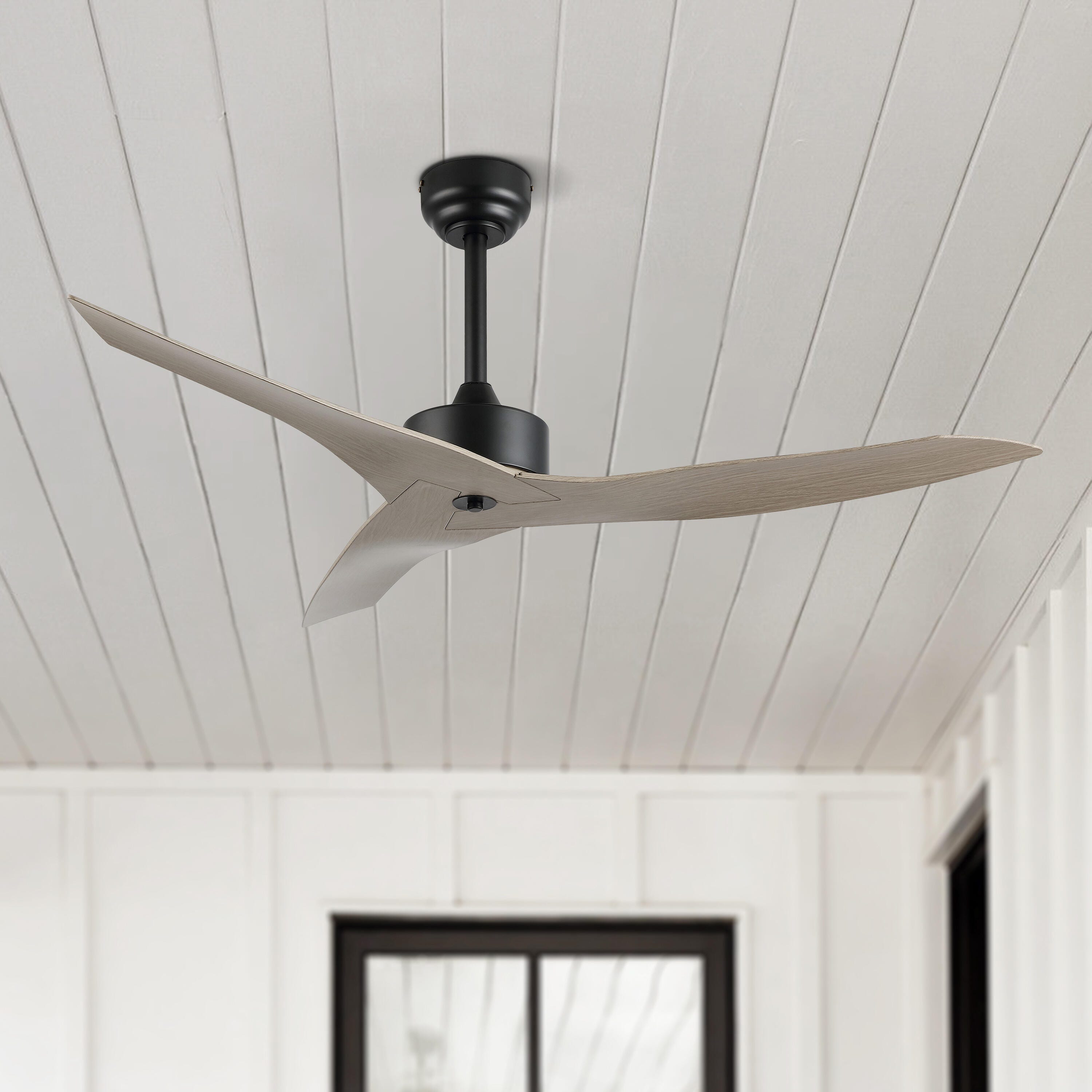 JONATHAN Y Aldrin 50" Razor Ceiling Fan, Black/Gray, large