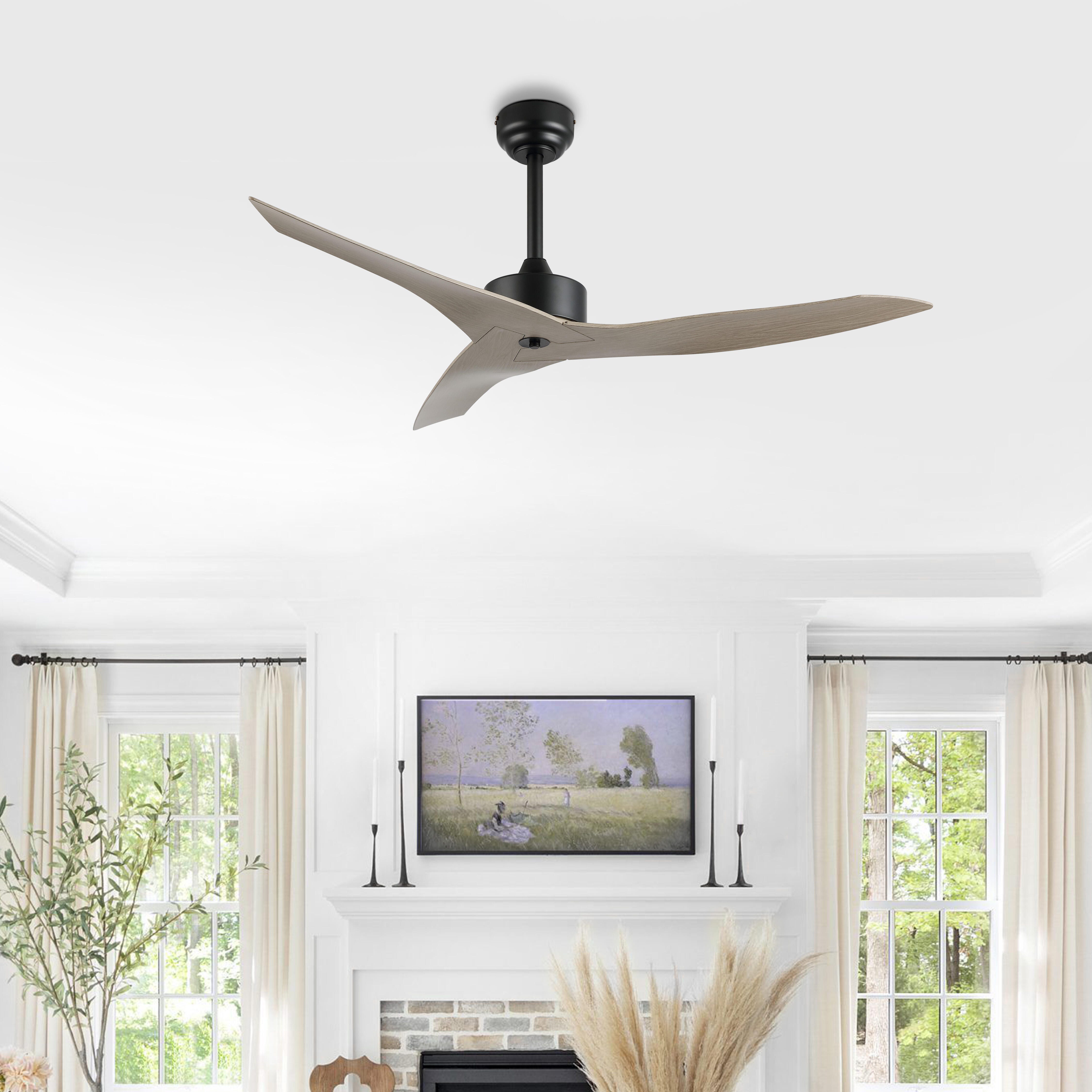 JONATHAN Y Aldrin 50" Razor Ceiling Fan, Black/Gray, large