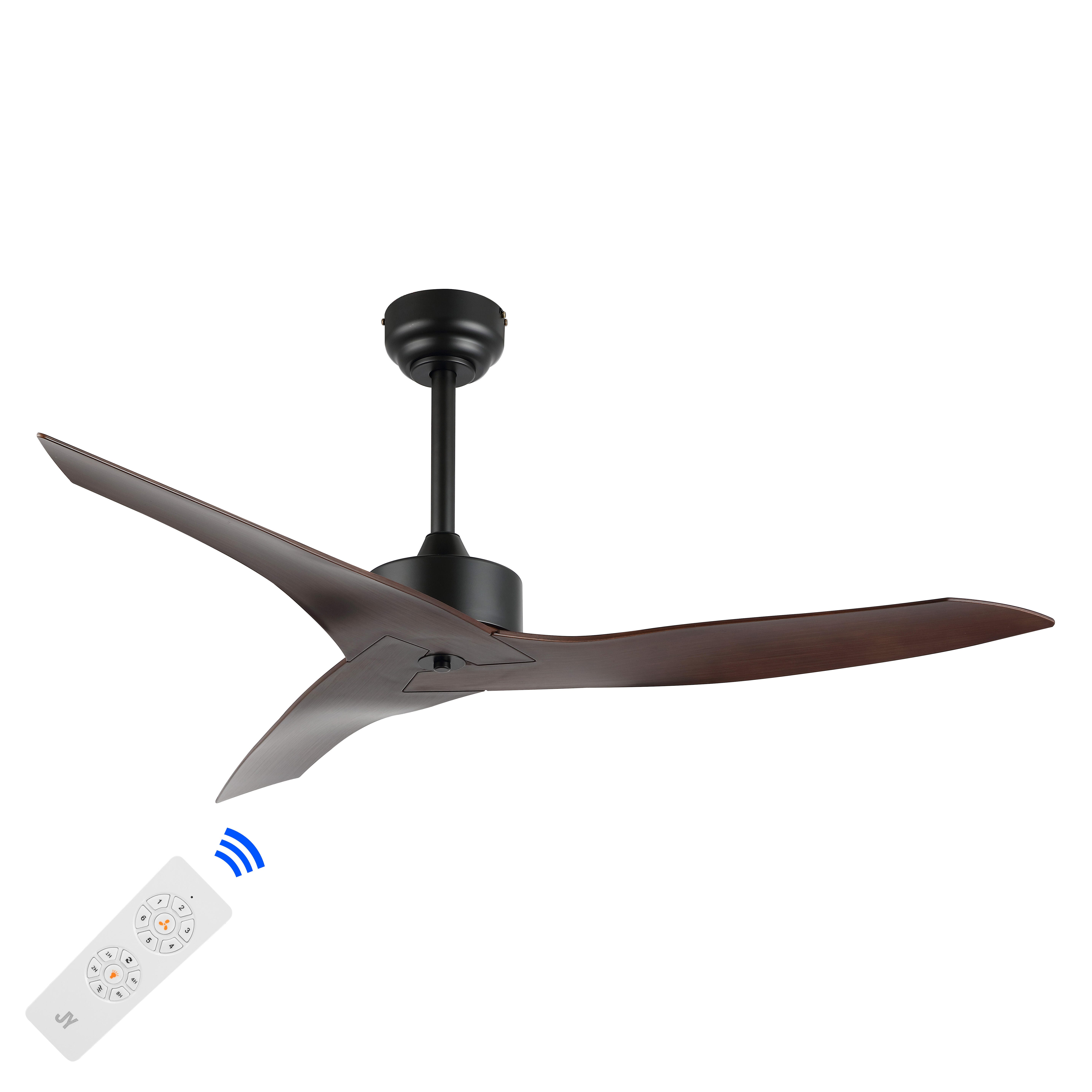 JONATHAN Y Aldrin 50" Razor Ceiling Fan, Black/Neutral Brown, large