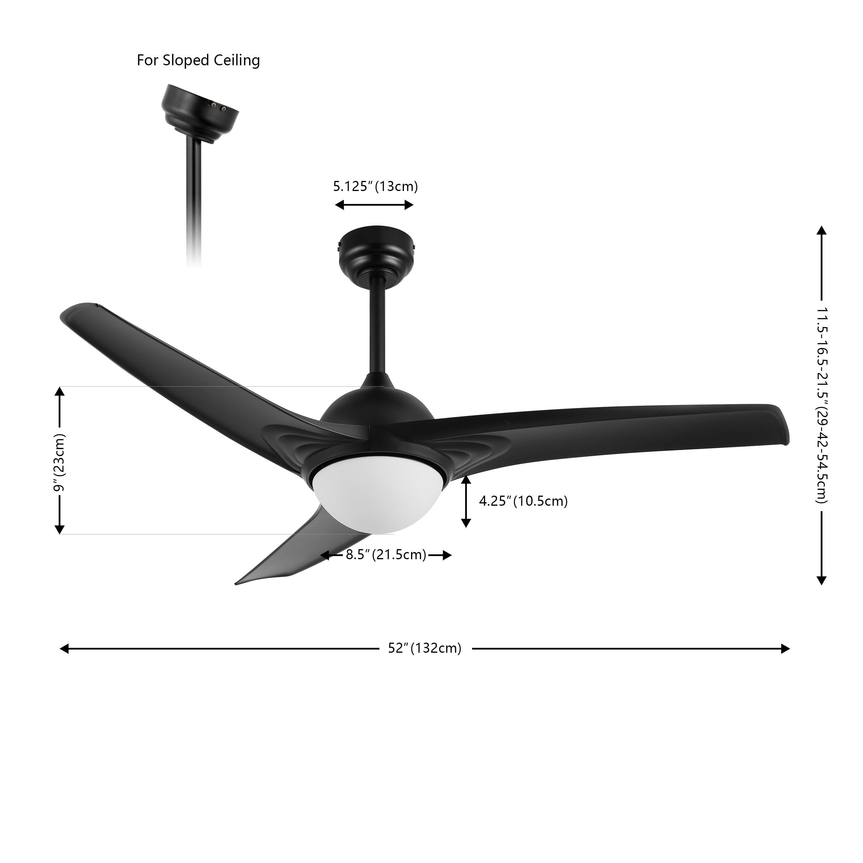 JONATHAN Y Sully 52" 1-Light Propeller Integrated LED Ceiling Fan, Black, large