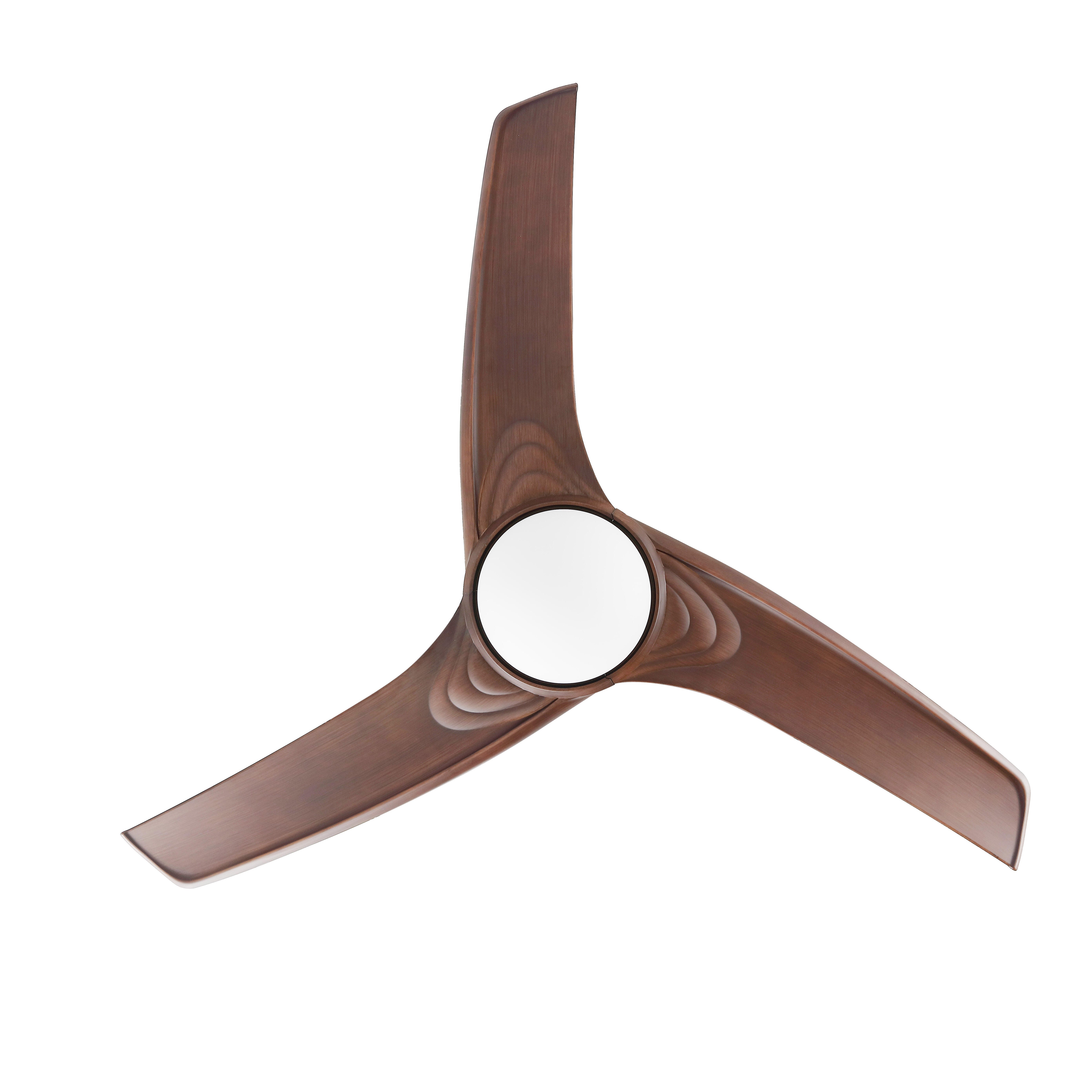 JONATHAN Y Sully 52" 1-Light Propeller Integrated LED Ceiling Fan, Black/Neutral Brown, large
