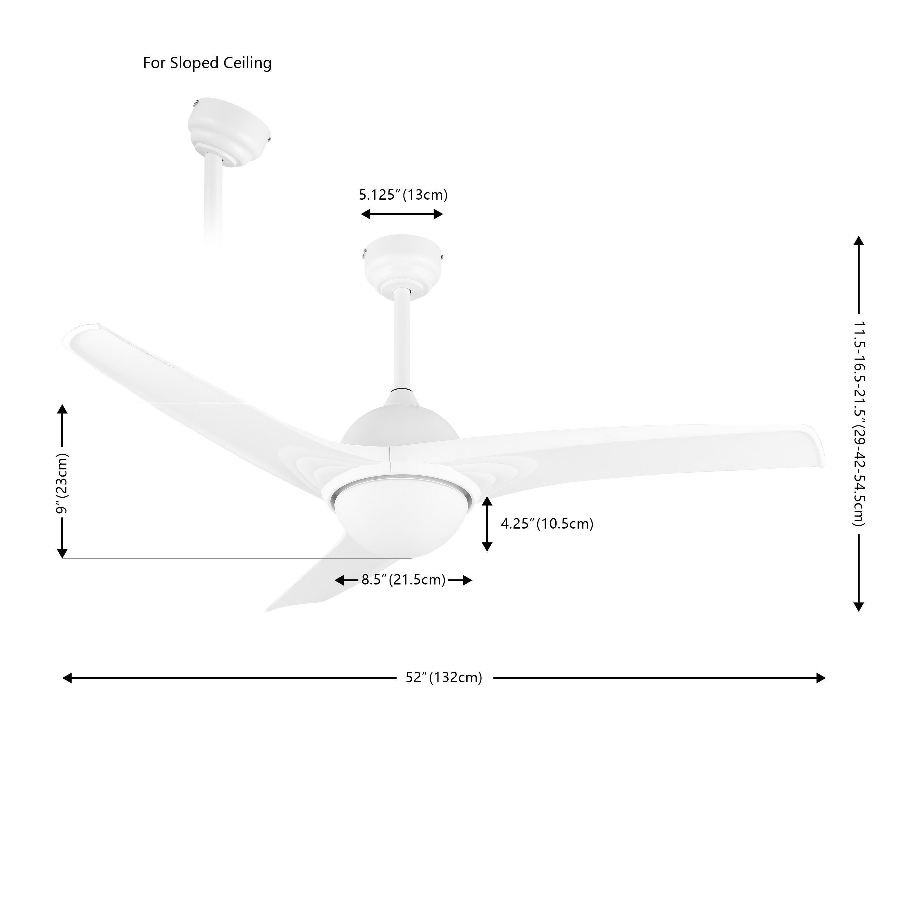 JONATHAN Y Sully 52" 1-Light Propeller Integrated LED Ceiling Fan, White, large