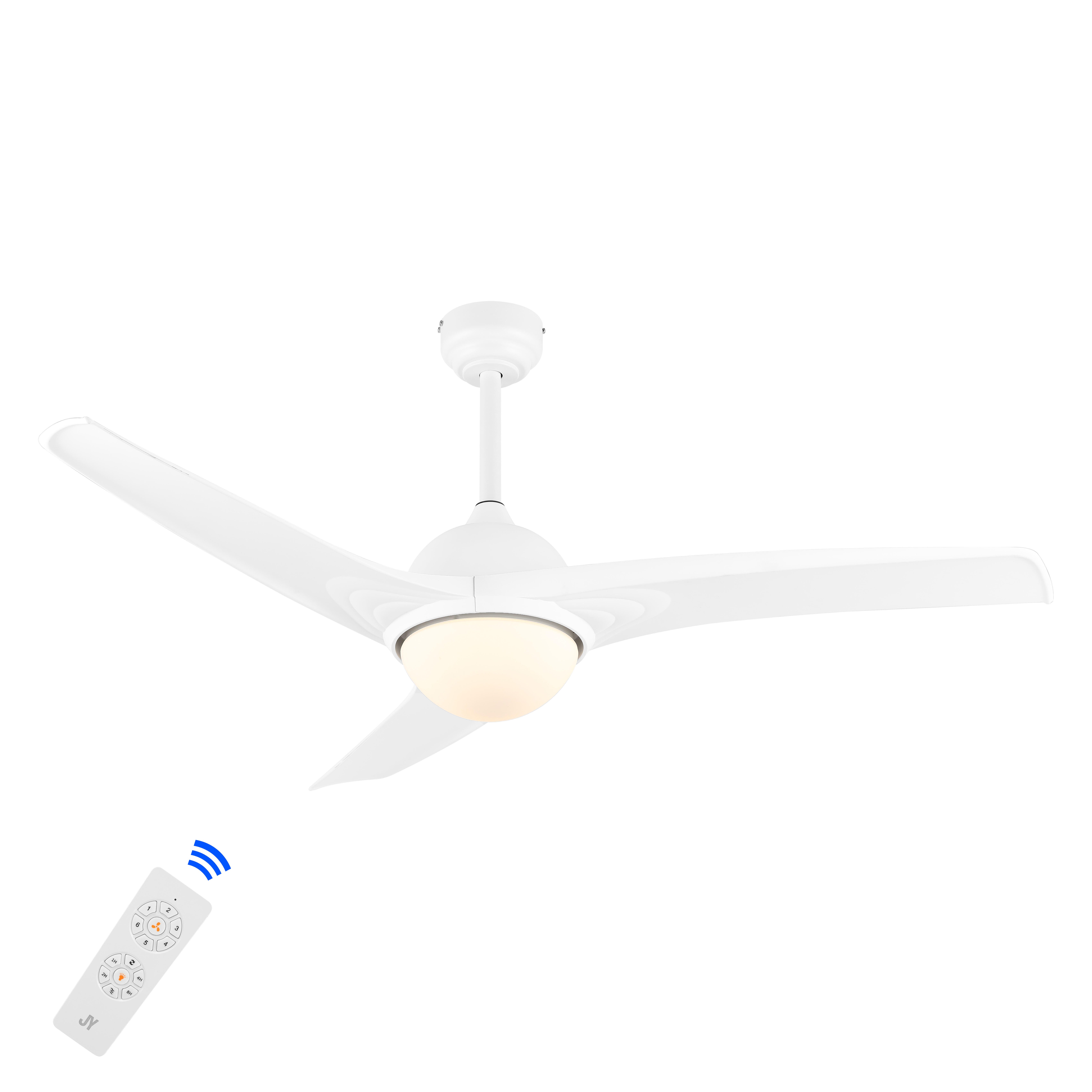 JONATHAN Y Sully 52" 1-Light Propeller Integrated LED Ceiling Fan, White, large
