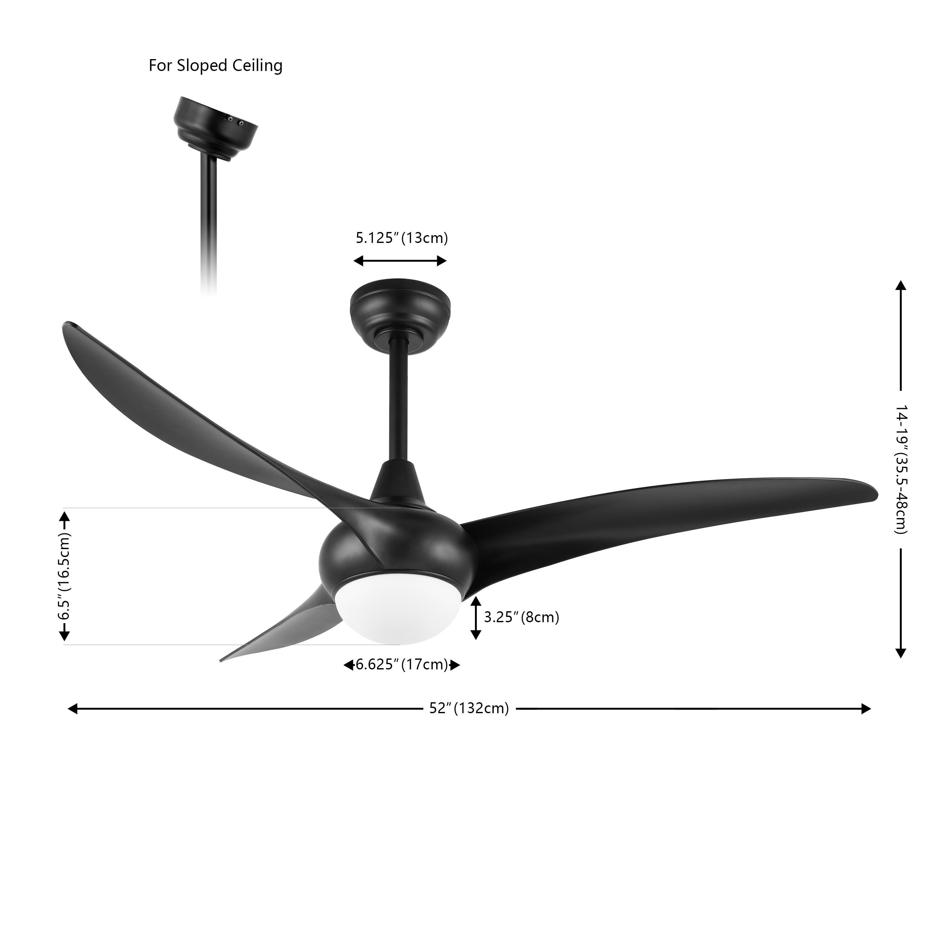 JONATHAN Y Aviator 52" 1-Light Retro Swirl Integrated LED Ceiling Fan, Black, large