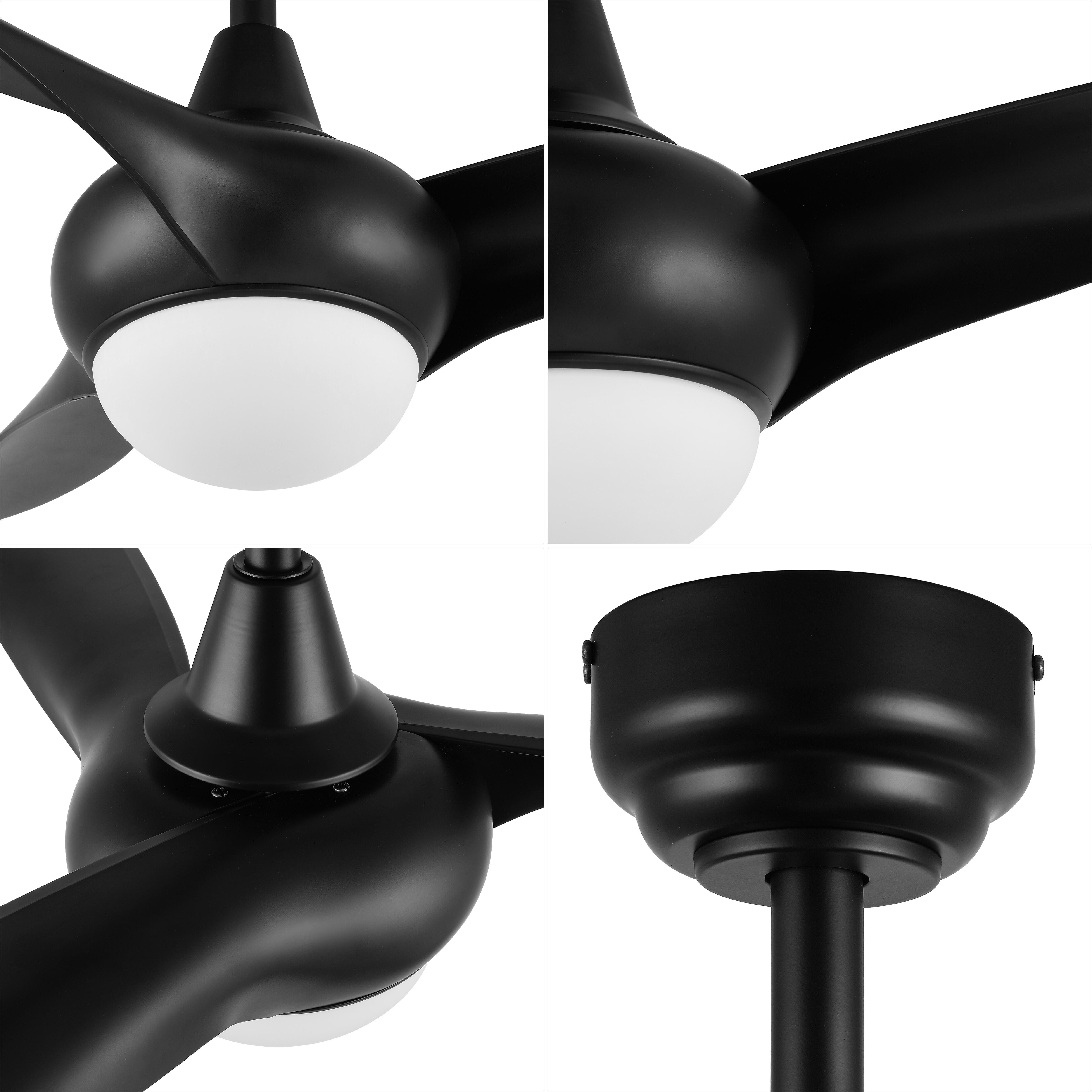 JONATHAN Y Aviator 52" 1-Light Retro Swirl Integrated LED Ceiling Fan, Black, large