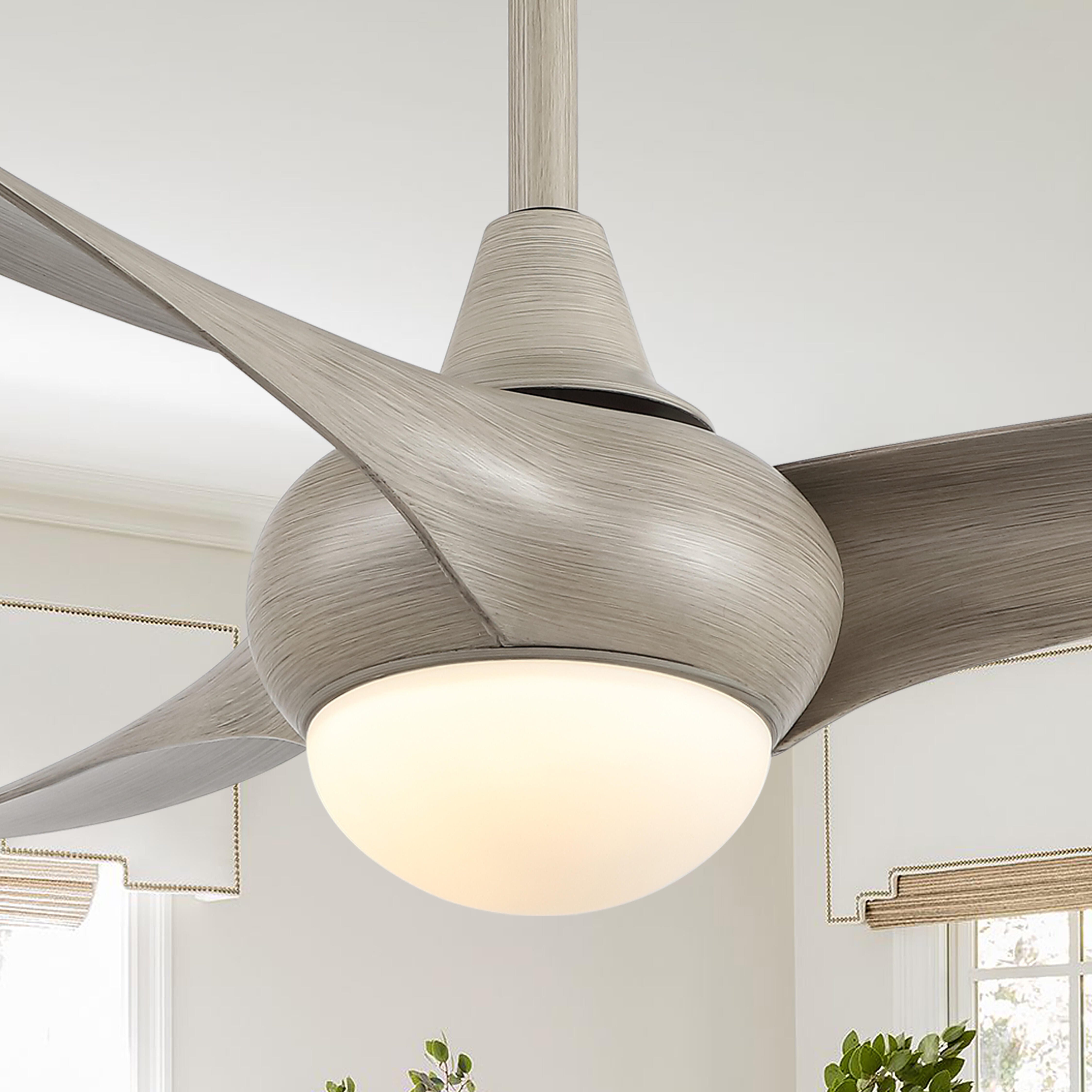 JONATHAN Y Aviator 52" 1-Light Retro Swirl Integrated LED Ceiling Fan, Gray, rollover