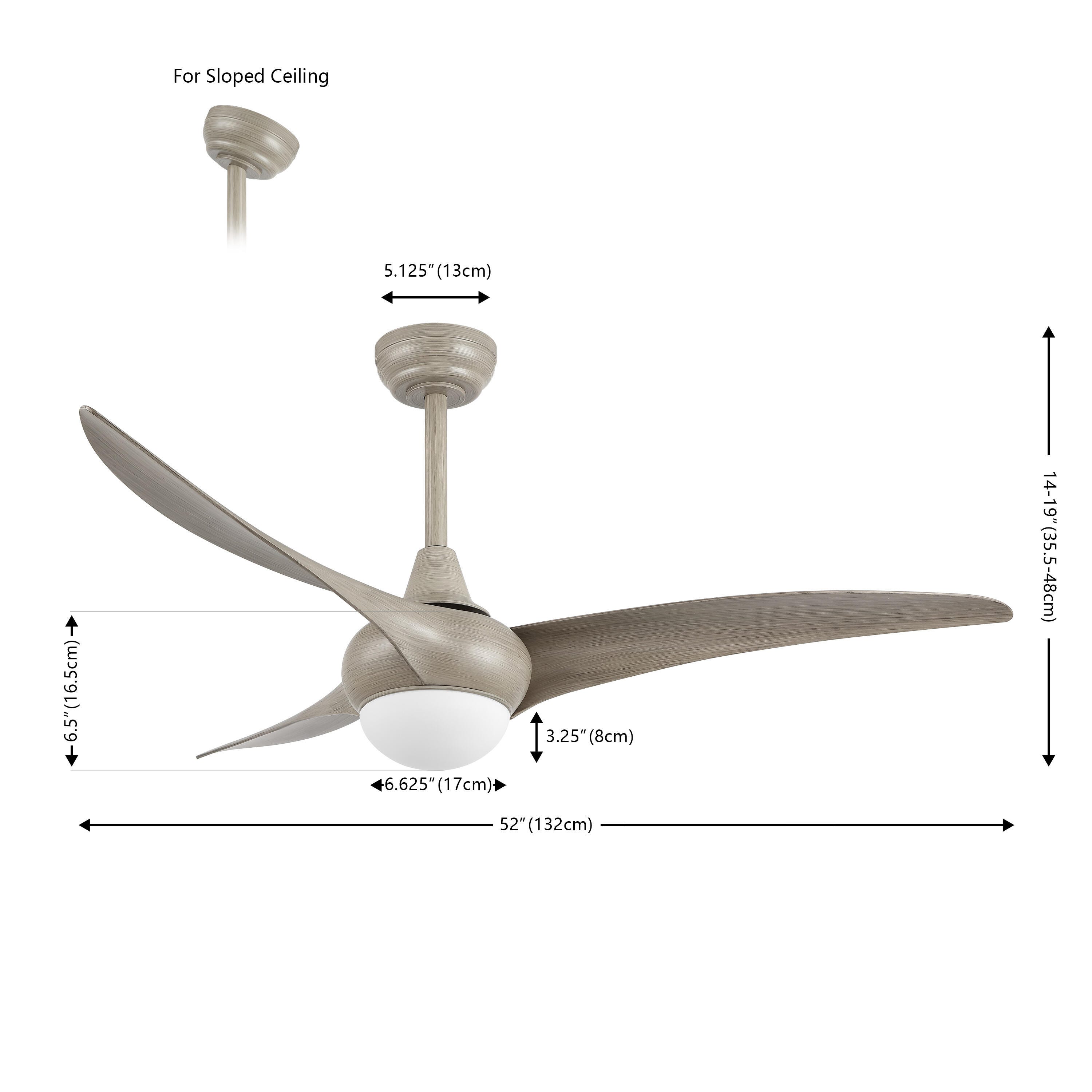 JONATHAN Y Aviator 52" 1-Light Retro Swirl Integrated LED Ceiling Fan, Gray, large