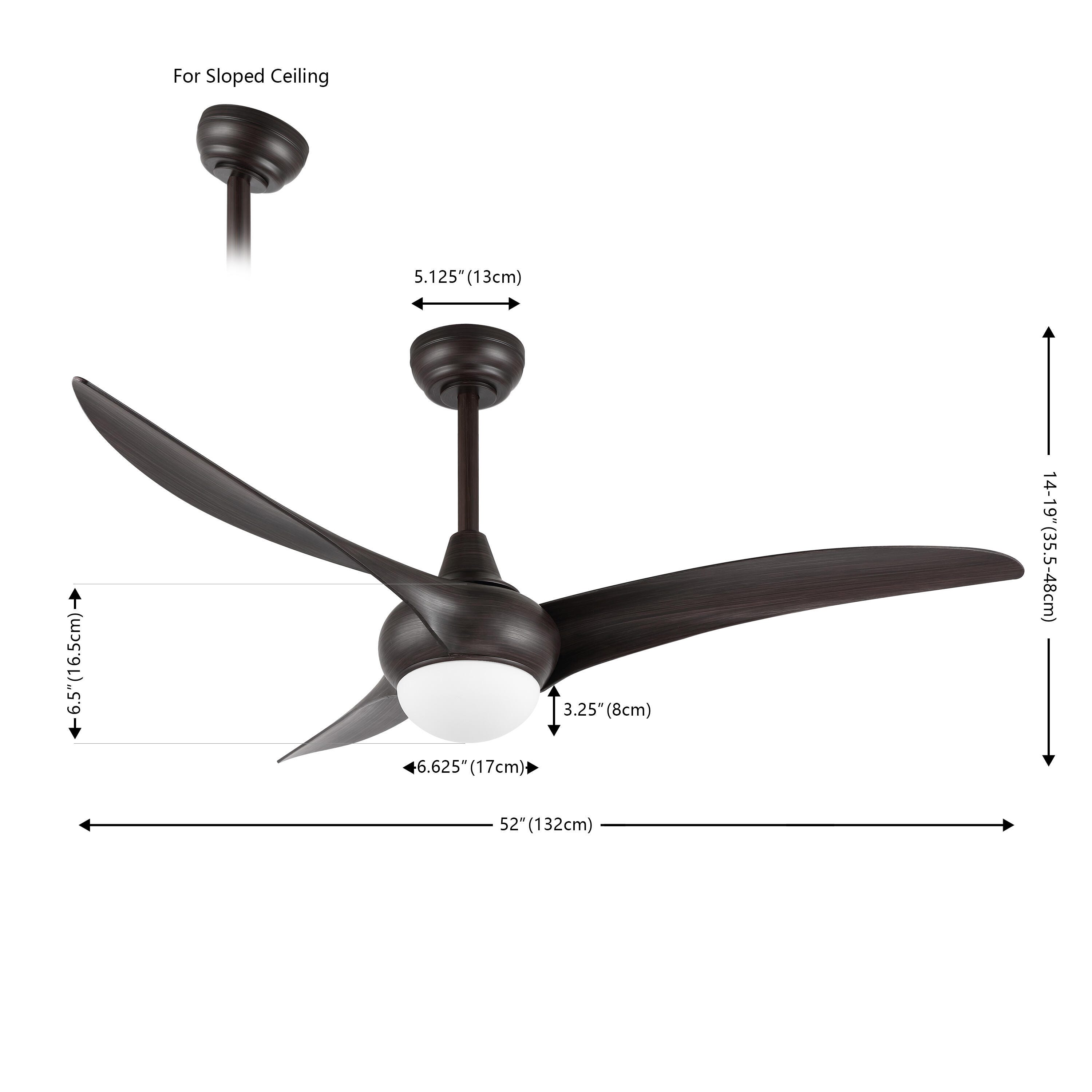JONATHAN Y Aviator 52" 1-Light Retro Swirl Integrated LED Ceiling Fan, Dark Brown, large