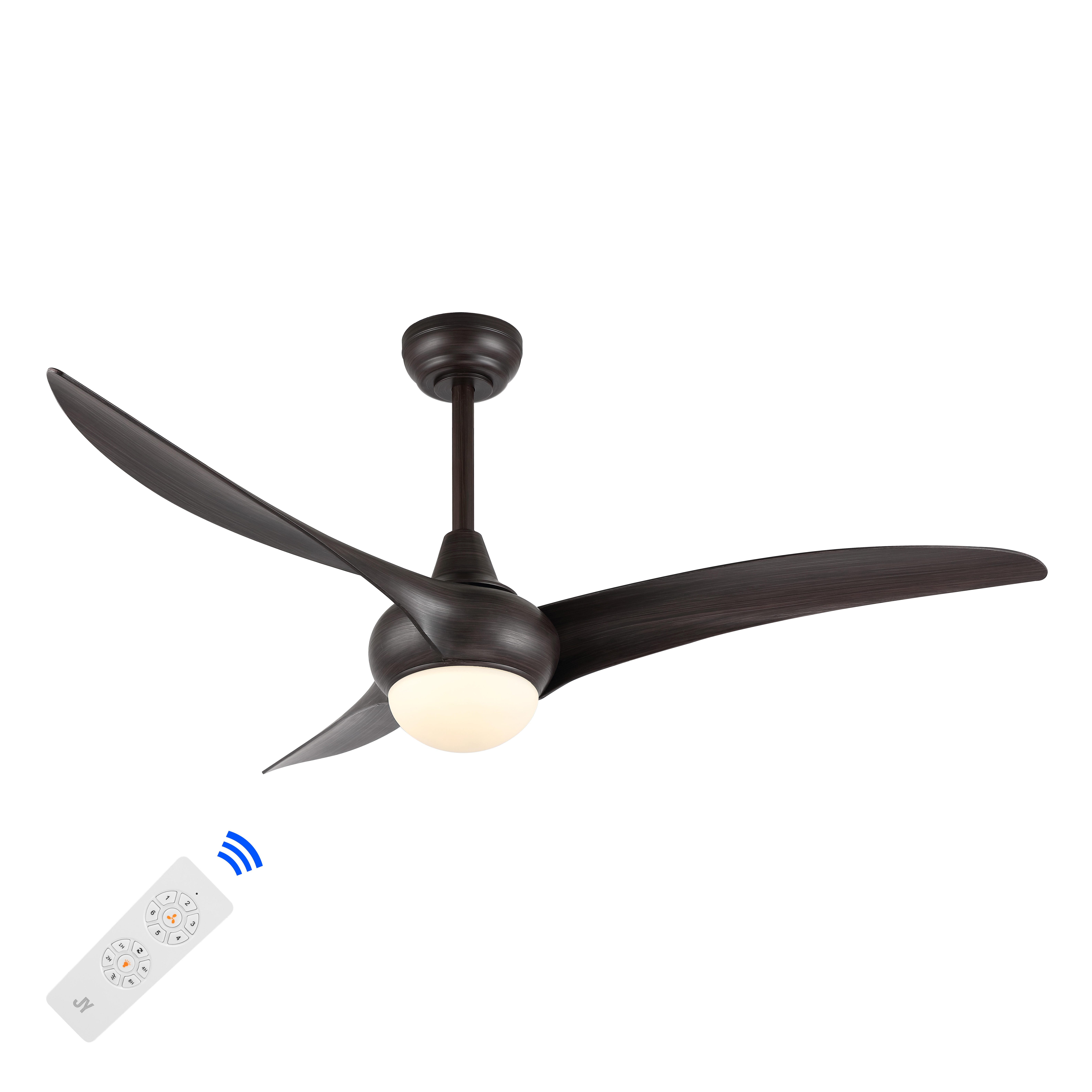 JONATHAN Y Aviator 52" 1-Light Retro Swirl Integrated LED Ceiling Fan, Dark Brown, large